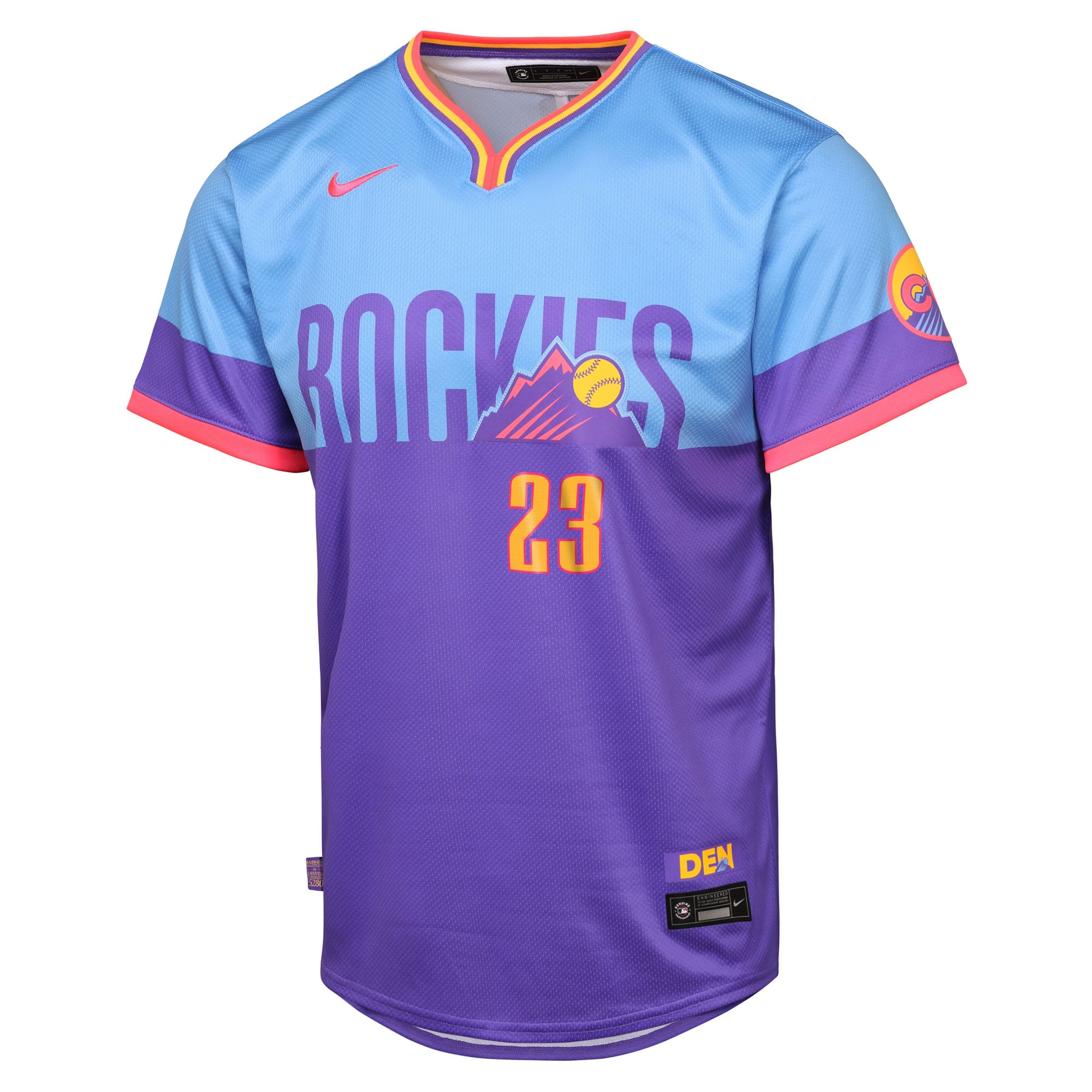Kris Bryant Colorado Rockies Nike Youth 2025 City Connect Limited Player Jersey – Purple/Light Blue