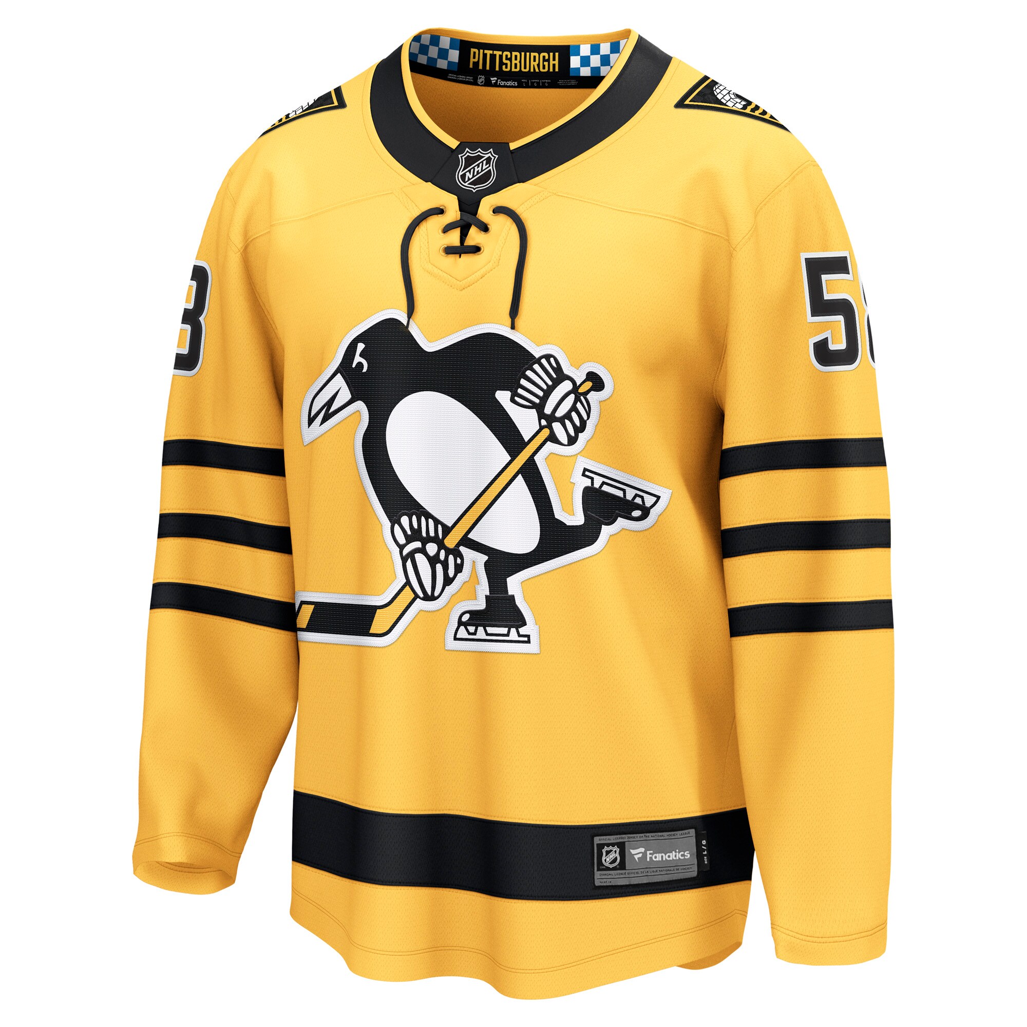 Kris Letang Pittsburgh Penguins Fanatics Alternate Breakaway Player Jersey – Gold Clowdercats