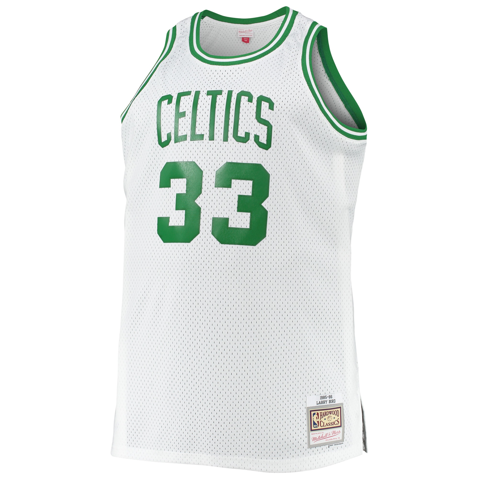 Larry Bird Boston Celtics Mitchell & Ness Big & Tall 1985/86 Hardwood Classics Swingman Jersey – White Clowdercats