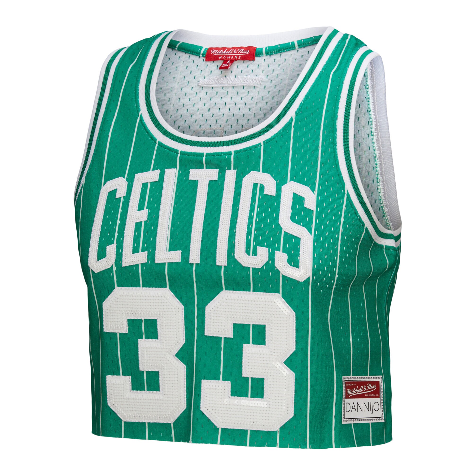 Larry Bird Boston Celtics Mitchell & Ness x DANNIJO Women’s Fashion Cropped Basketball Jersey – Kelly Green Clowdercats