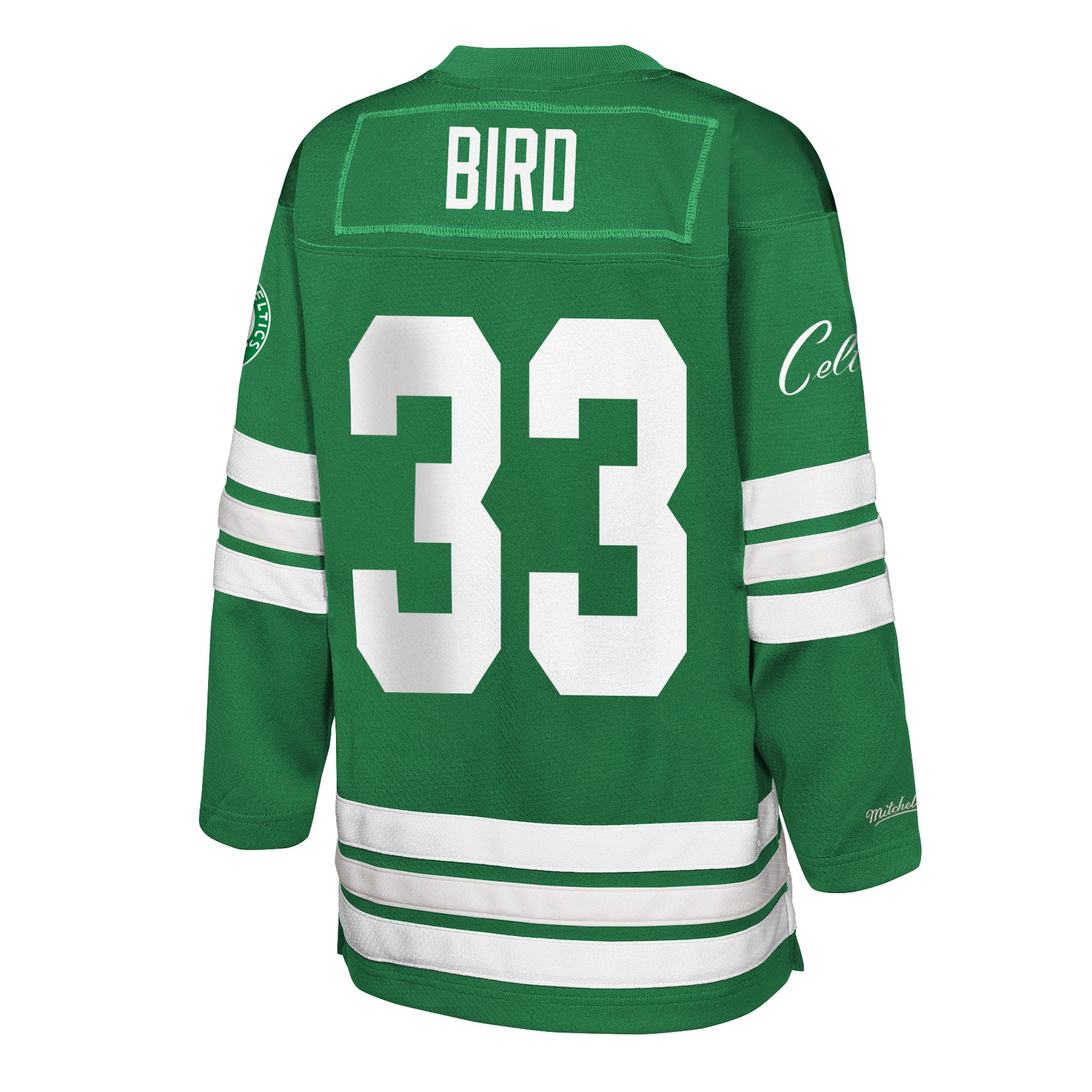 Larry Bird Boston Celtics Mitchell & Ness Youth Maxxed Out 2.0 Fashion Hockey Jersey – Kelly Green Clowdercats