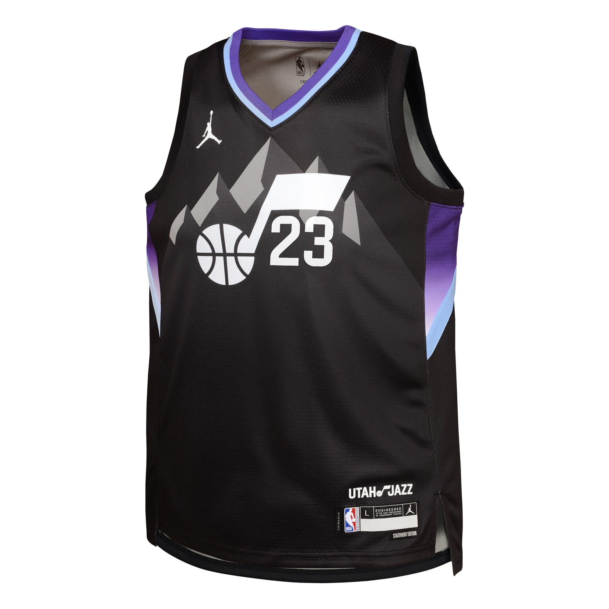 Lauri Markkanen Utah Jazz Jordan Brand Youth Swingman Jersey – Statement Edition – Black Clowdercats