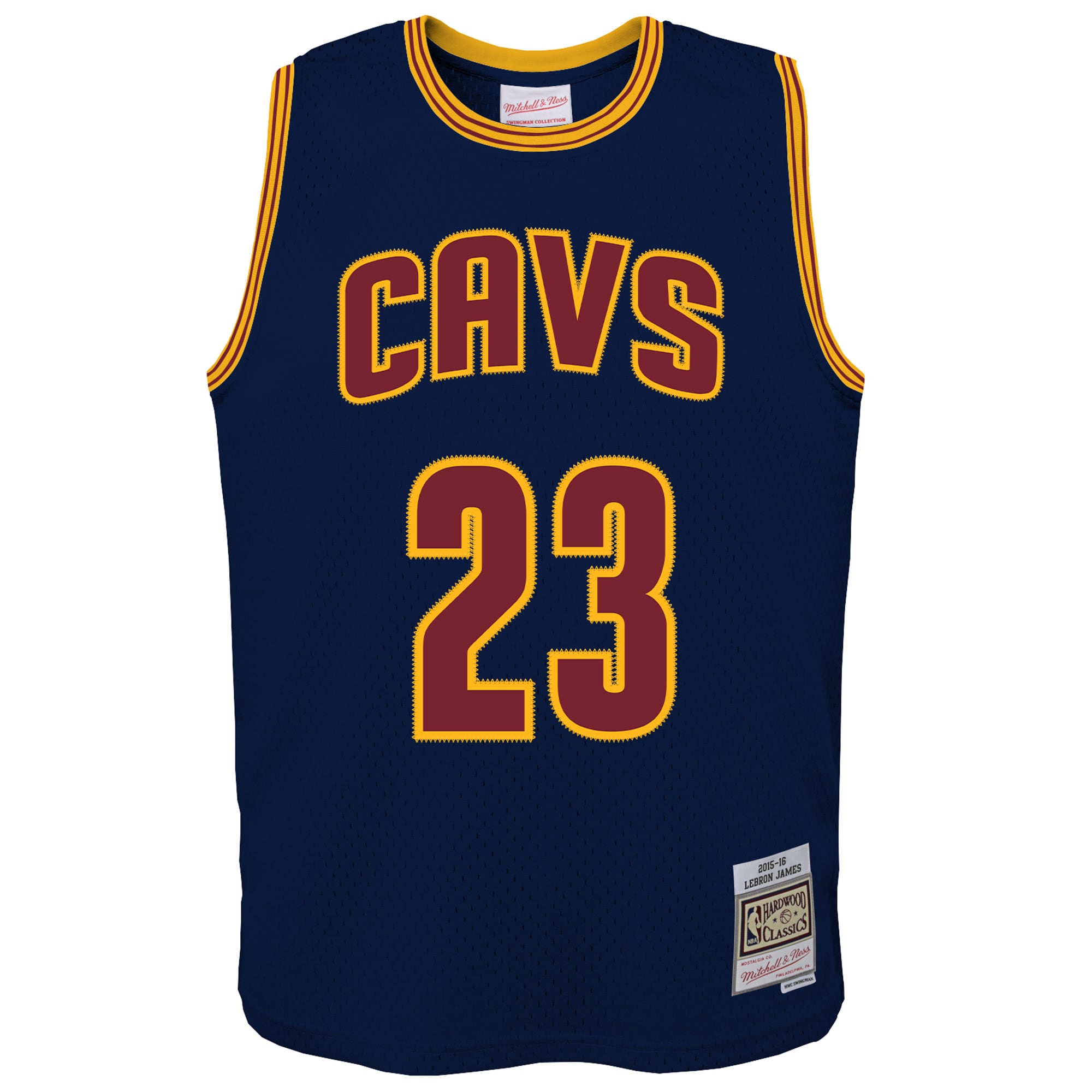 LeBron James Cleveland Cavaliers Mitchell & Ness Youth 2015/16 Hardwood Classics Swingman Jersey – Navy Clowdercats
