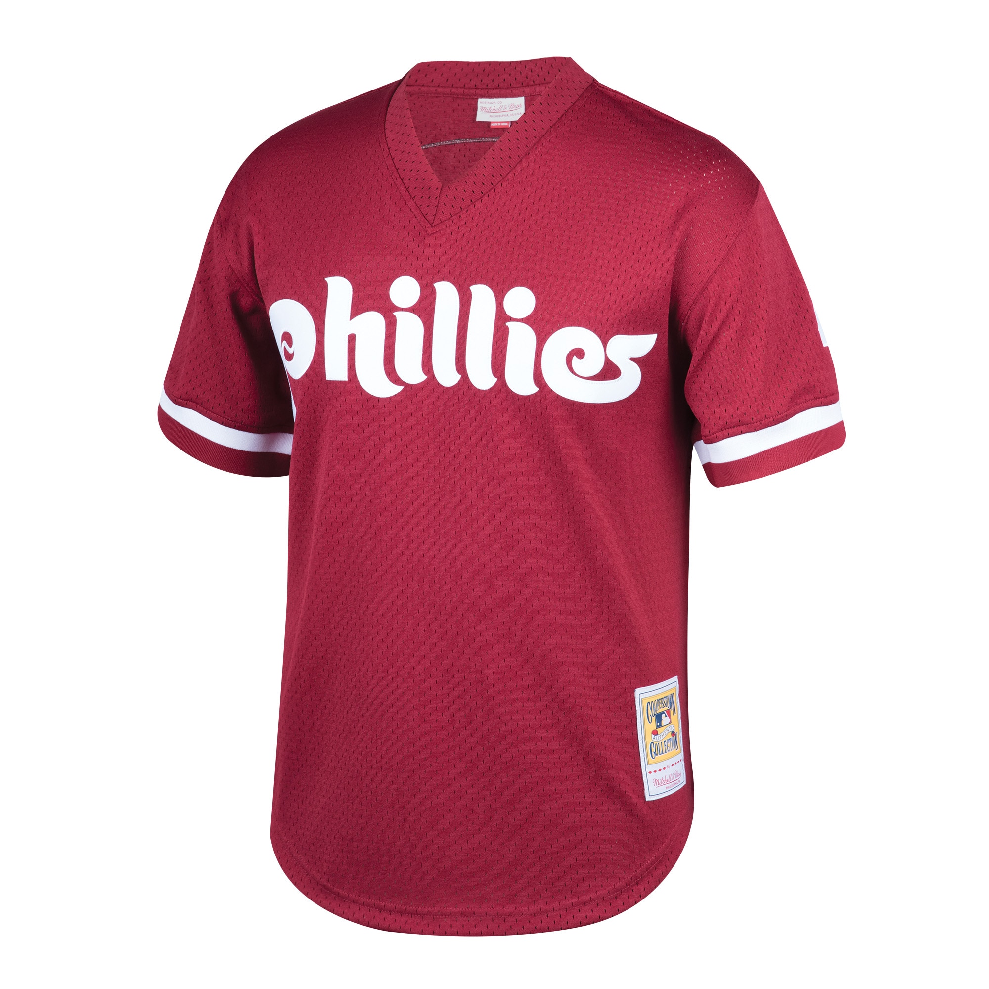 Lenny Dykstra Philadelphia Phillies Mitchell & Ness Youth Cooperstown Collection Mesh Batting Practice Jersey – Burgundy