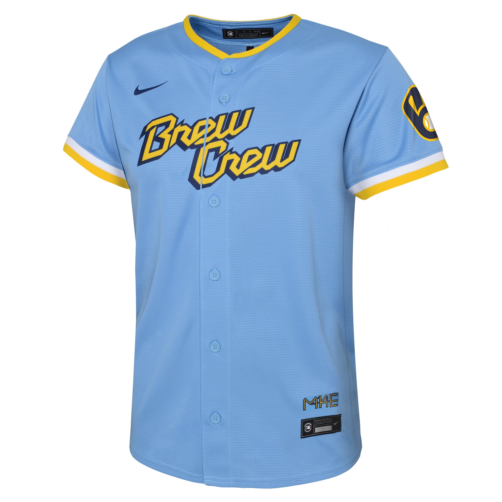 Lorenzo Cain Milwaukee Brewers Nike Youth City Connect Replica Player Jersey – Powder Blue