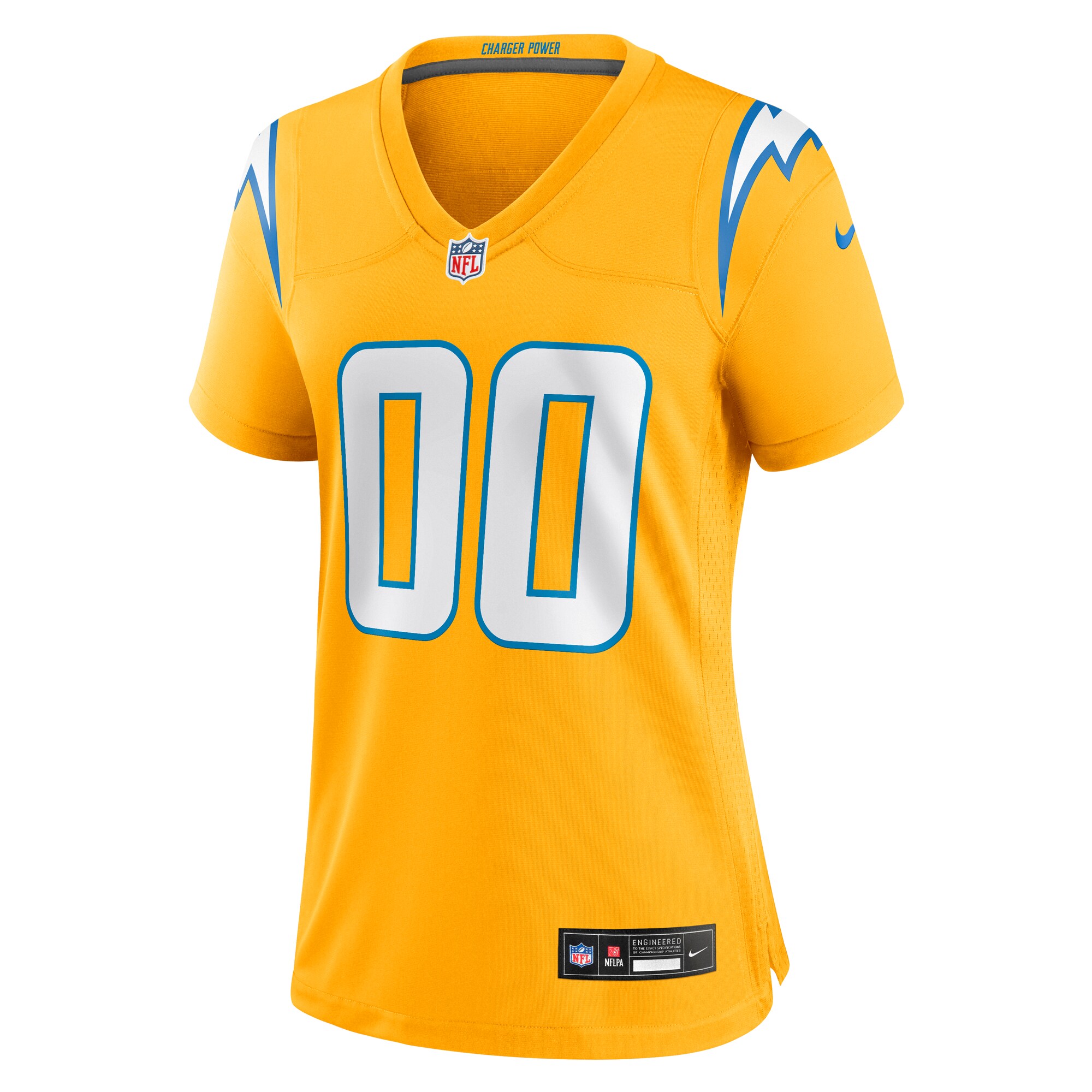 Los Angeles Chargers Nike Women’s Alternate Charger Power Game Custom Jersey – Gold Clowdercats