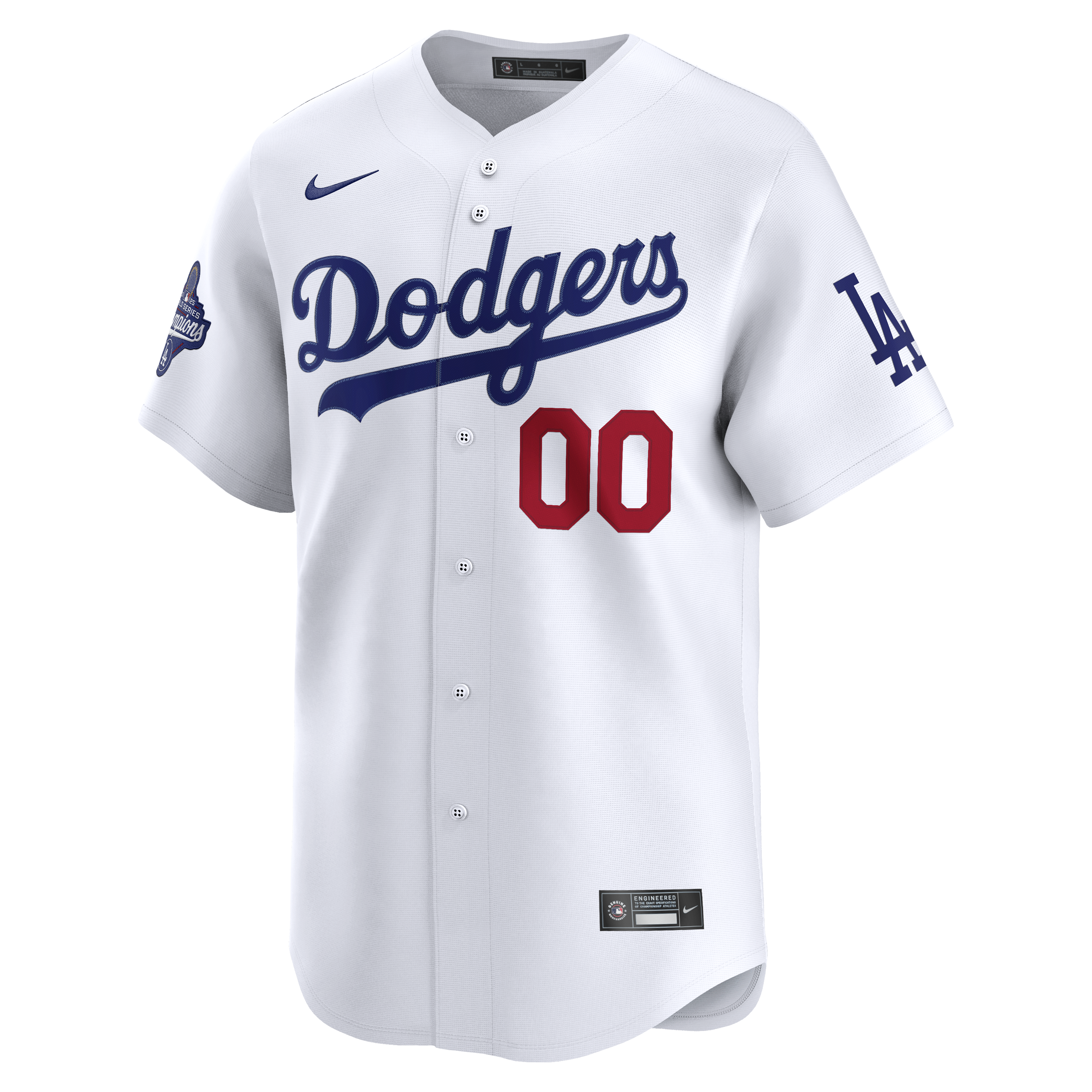 Los Angeles Dodgers Nike 2025 World Series Champions Home Custom Limited Jersey – White