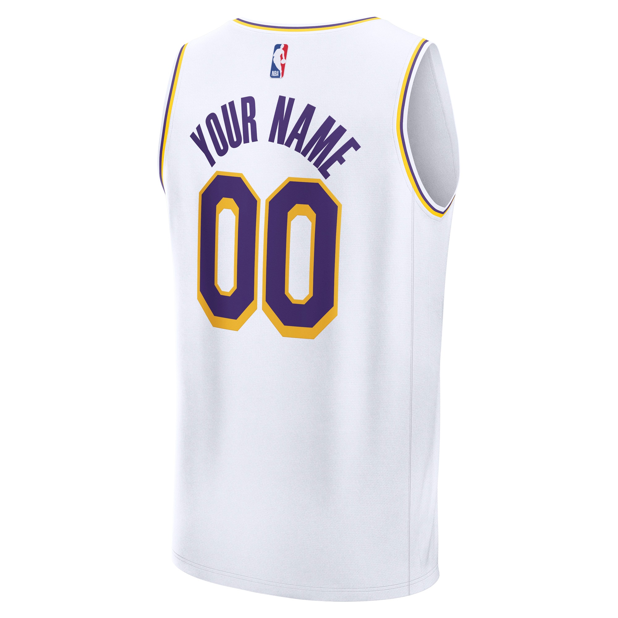 Los Angeles Lakers Fanatics Youth Fast Break Custom Replica Jersey – White – Association Edition Clowdercats