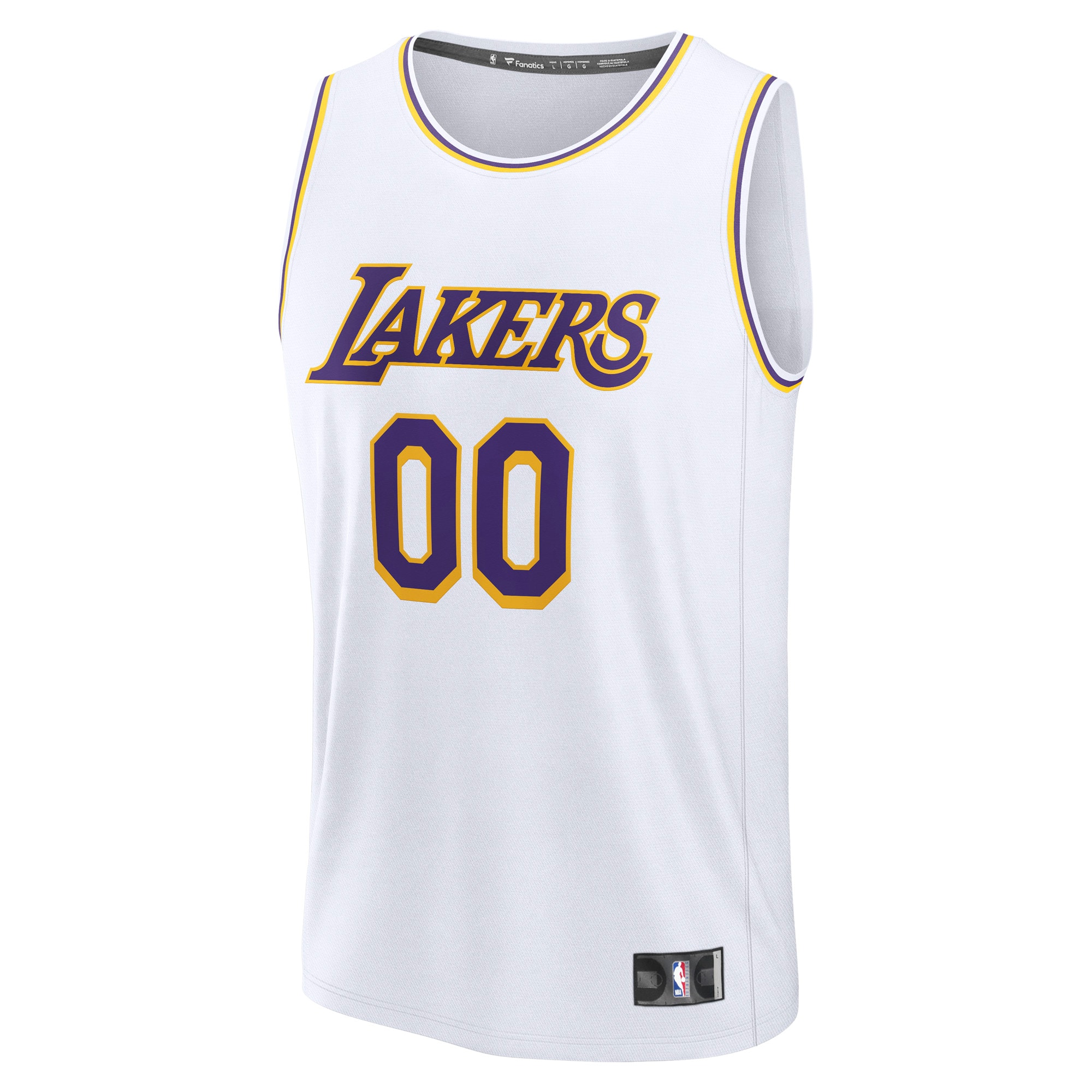 Los Angeles Lakers Fanatics Youth Fast Break Custom Replica Jersey – White – Association Edition Clowdercats