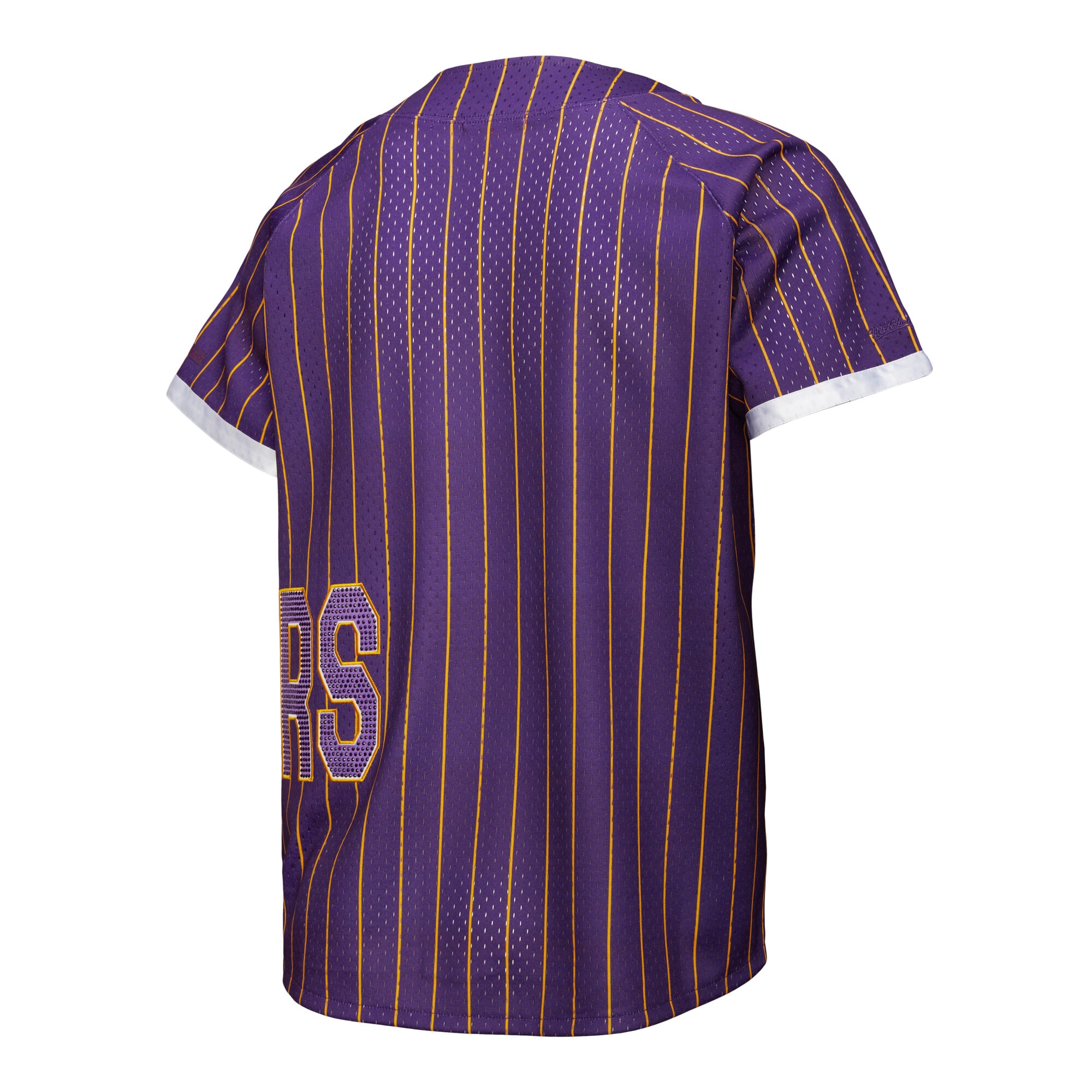 Los Angeles Lakers Mitchell & Ness x DANNIJO Women’s Fashion Baseball Jersey – Purple Clowdercats