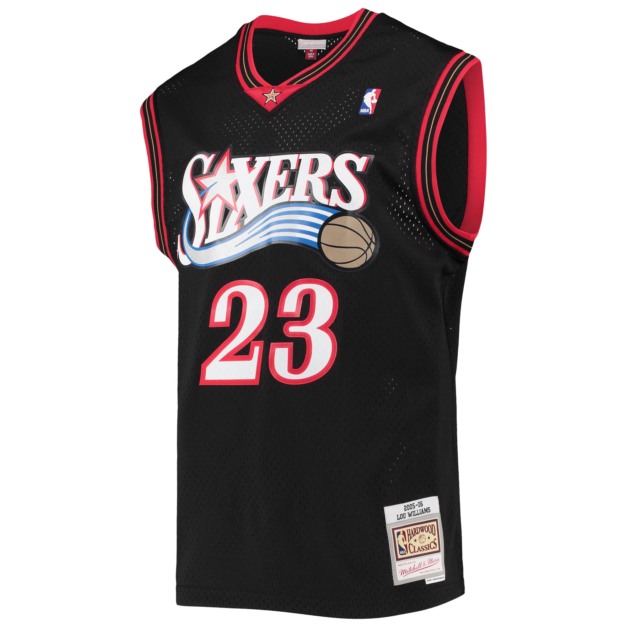 Lou Williams Philadelphia 76ers Mitchell & Ness 2005/06 Hardwood Classics Swingman Jersey – Black Clowdercats