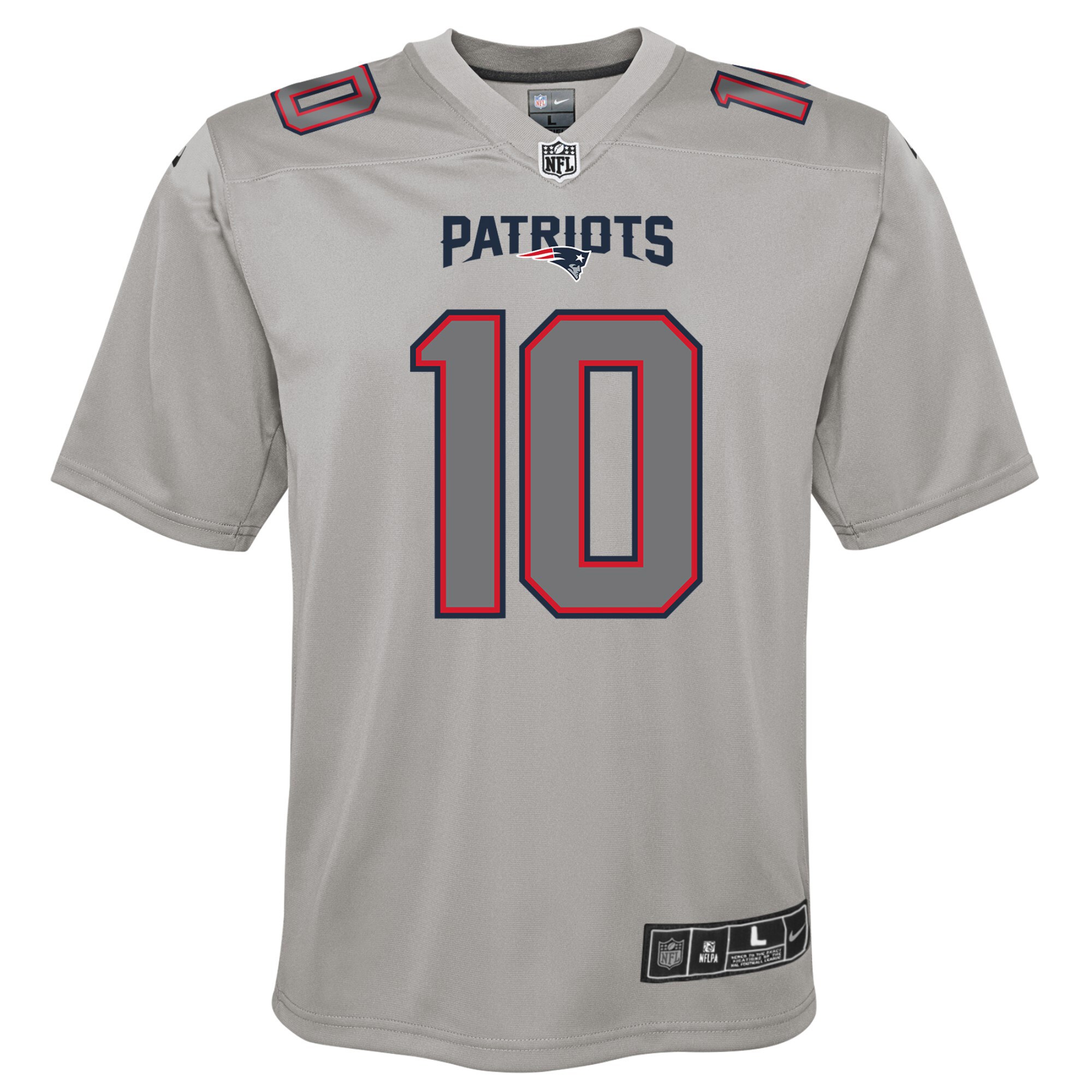Mac Jones New England Patriots Nike Youth Atmosphere Fashion Game Jersey – Gray Clowdercats