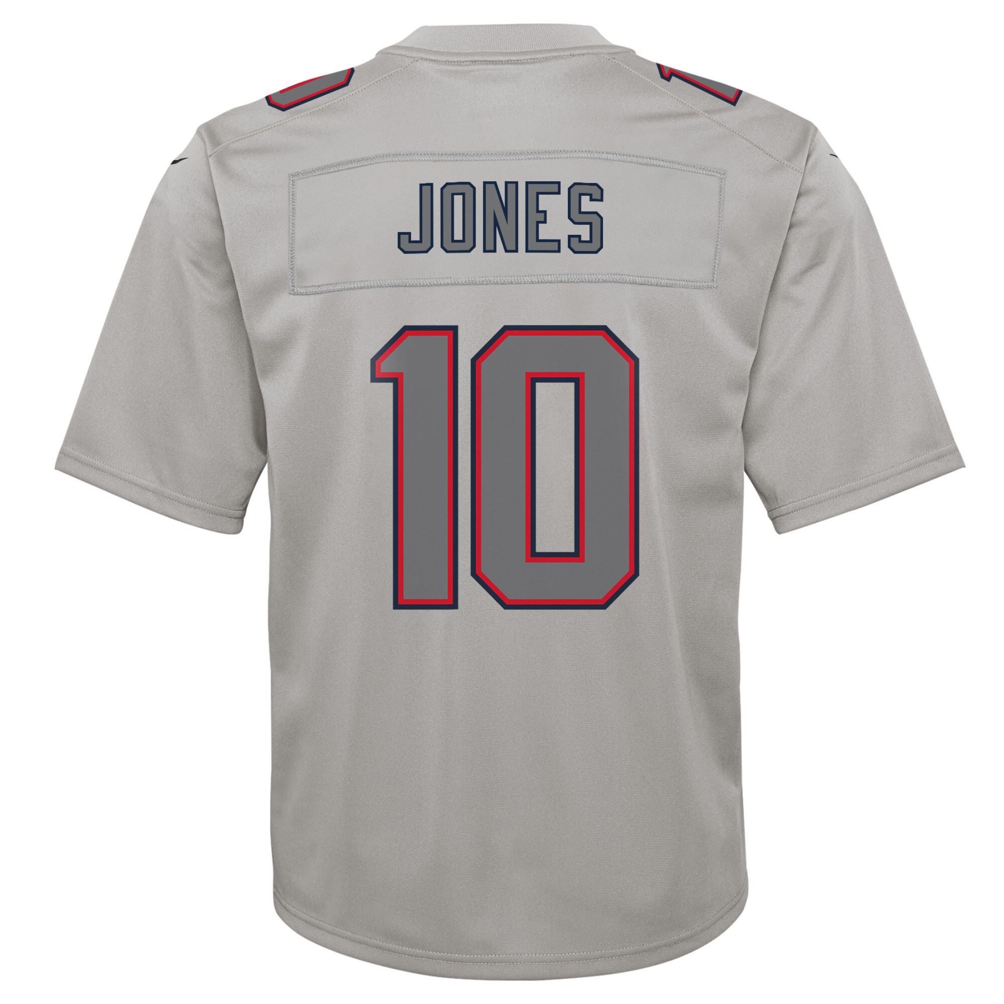 Mac Jones New England Patriots Nike Youth Atmosphere Fashion Game Jersey – Gray Clowdercats
