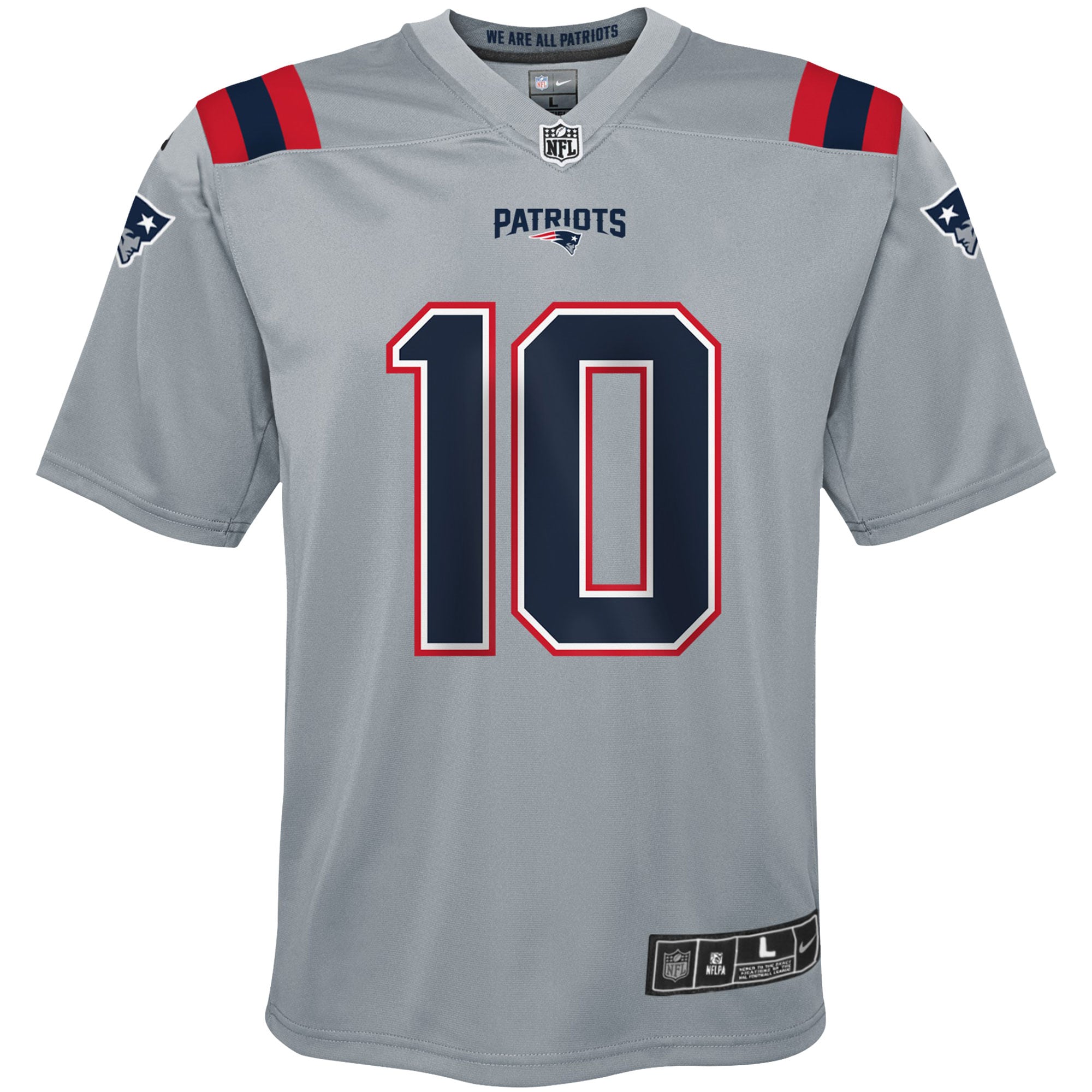 Mac Jones New England Patriots Nike Youth Inverted Game Jersey – Gray Clowdercats