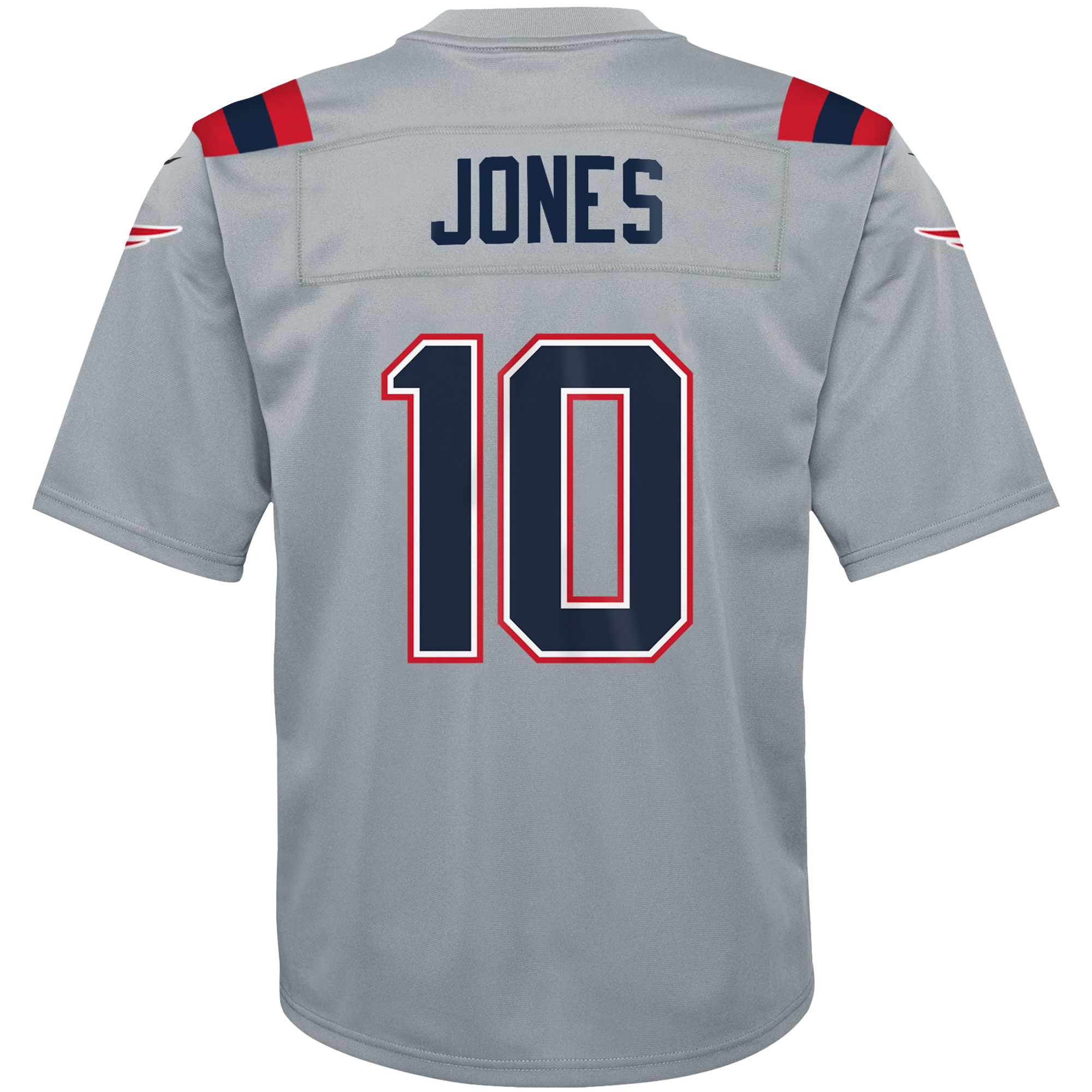 Mac Jones New England Patriots Nike Youth Inverted Game Jersey – Gray Clowdercats