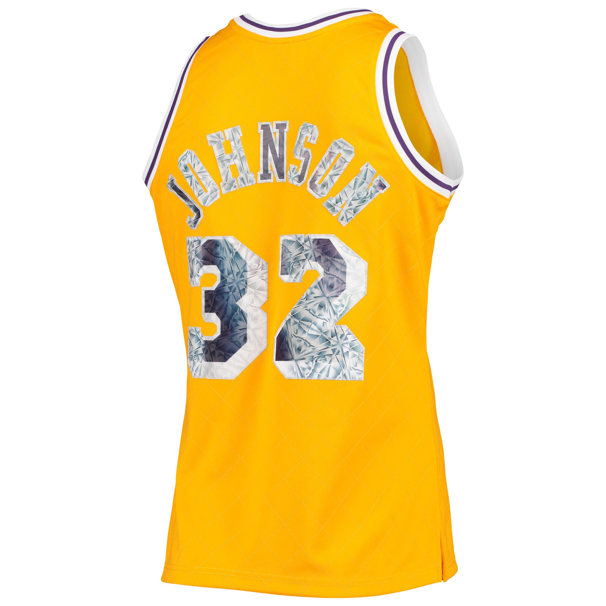 Magic Johnson Los Angeles Lakers Mitchell & Ness 1984/85 Hardwood Classics NBA 75th Anniversary Diamond Swingman Jersey – Gold Clowdercats