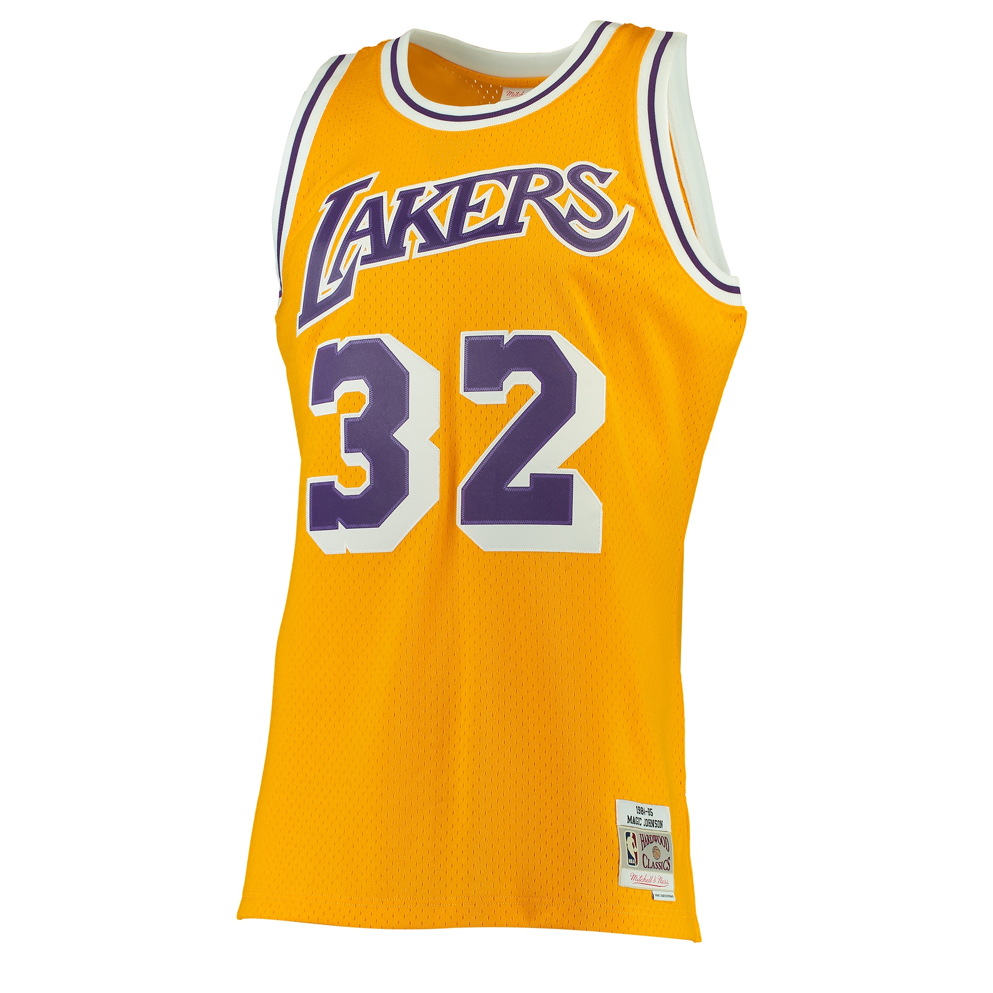 Magic Johnson Los Angeles Lakers Mitchell & Ness 1984/85 Hardwood Classics Swingman Jersey – Gold Clowdercats