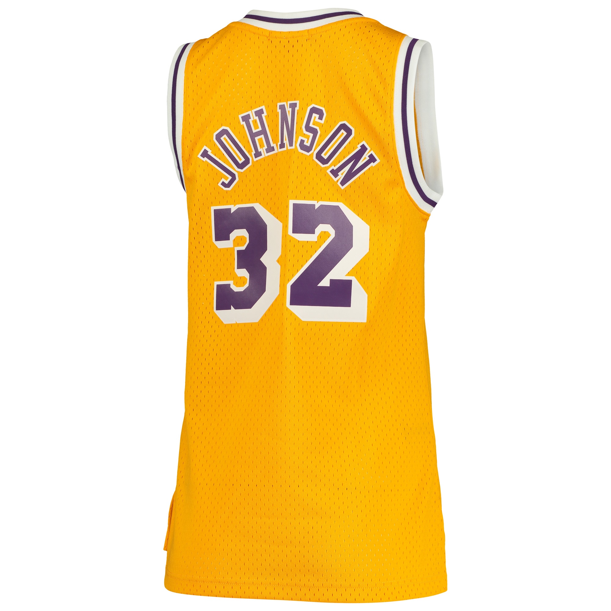 Magic Johnson Los Angeles Lakers Mitchell & Ness Women’s 1984/85 Hardwood Classics Swingman Jersey – Gold Clowdercats