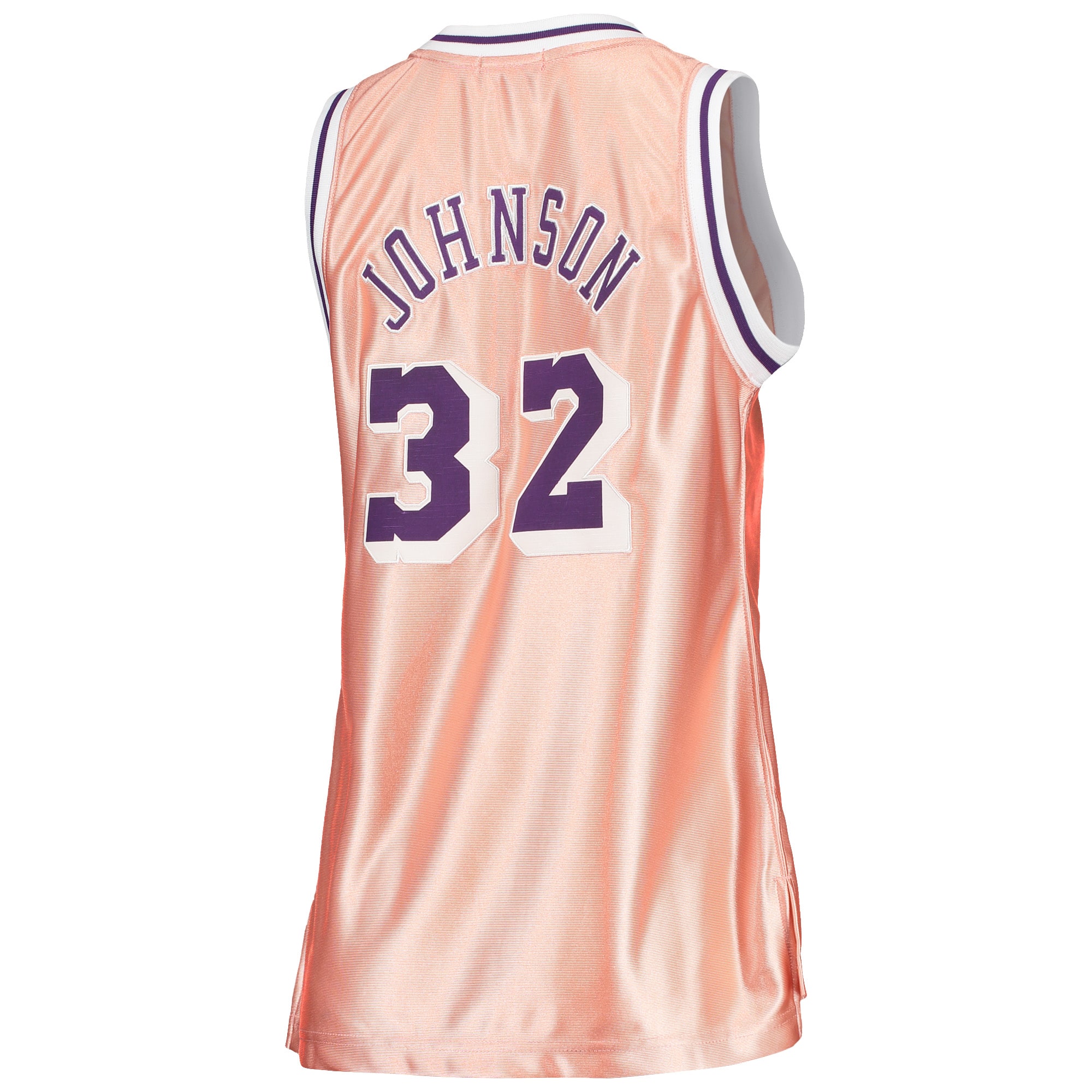 Magic Johnson Los Angeles Lakers Mitchell & Ness Women’s 75th Anniversary Rose Gold 1984 Swingman Jersey – Pink Clowdercats