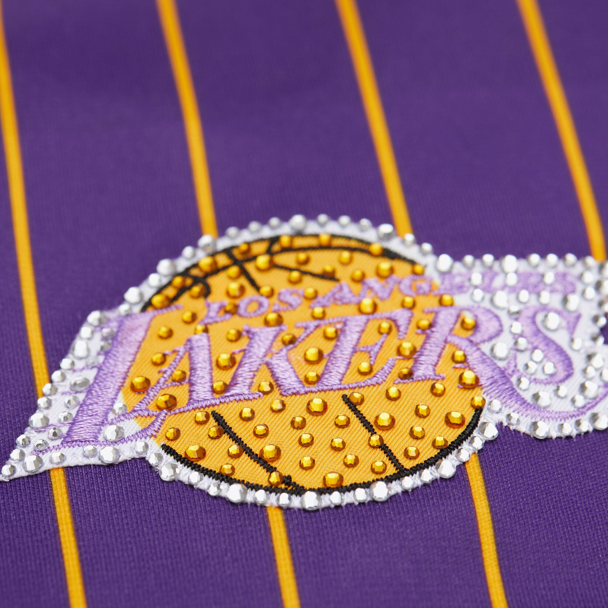 Magic Johnson Los Angeles Lakers Mitchell & Ness x DANNIJO Women’s Cropped Football Fashion Jersey – Purple Clowdercats