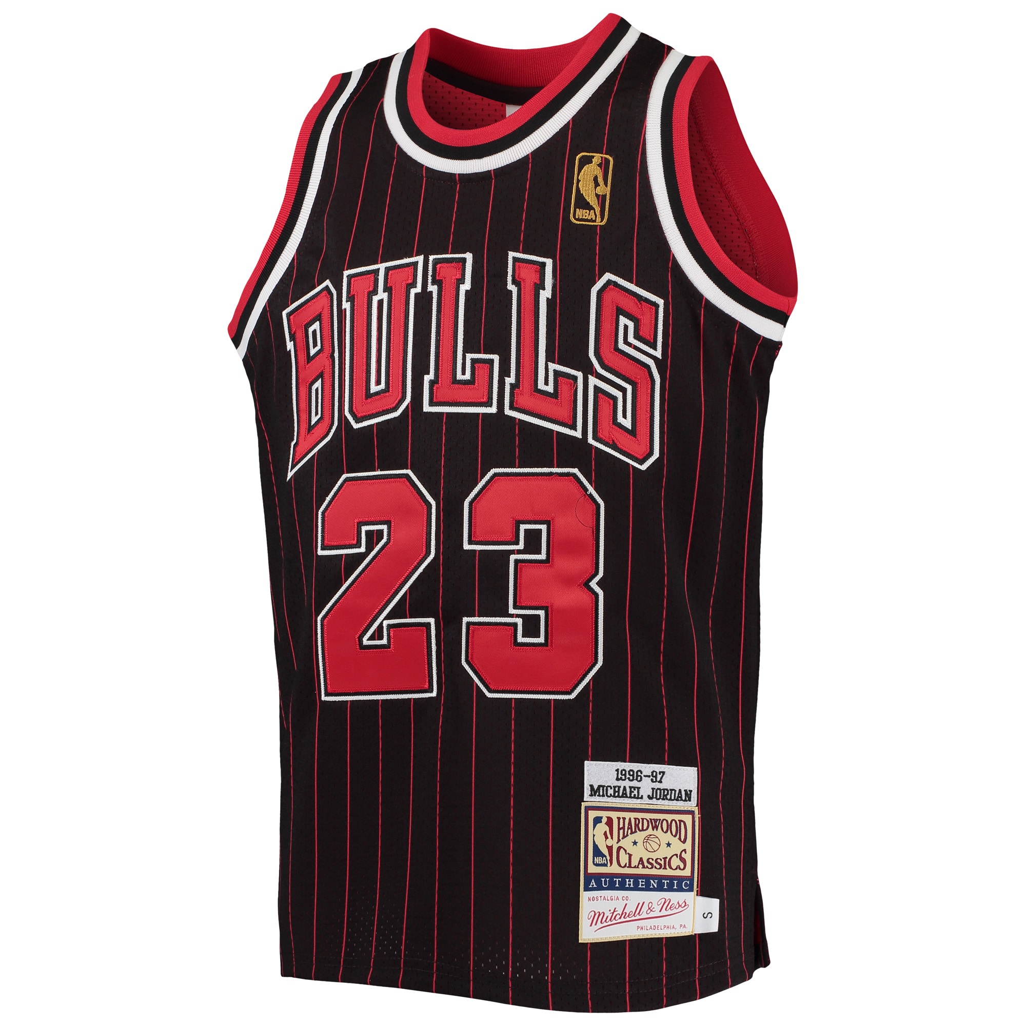 Michael Jordan Chicago Bulls Mitchell & Ness Youth 1996-97 Hardwood Classics Authentic Jersey – Black/Red Clowdercats