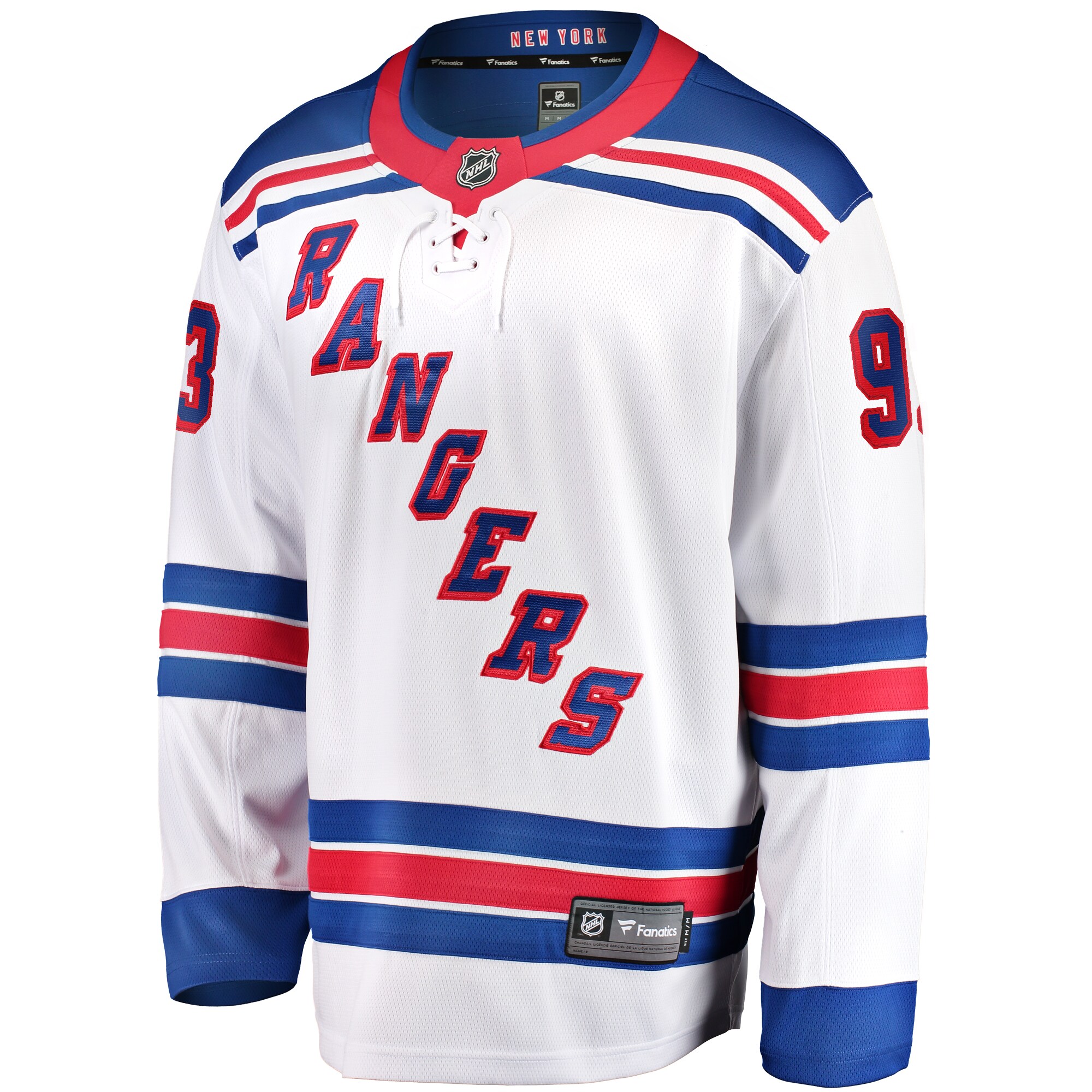 Mika Zibanejad New York Rangers Fanatics Away Premier Breakaway Player Jersey – White Clowdercats