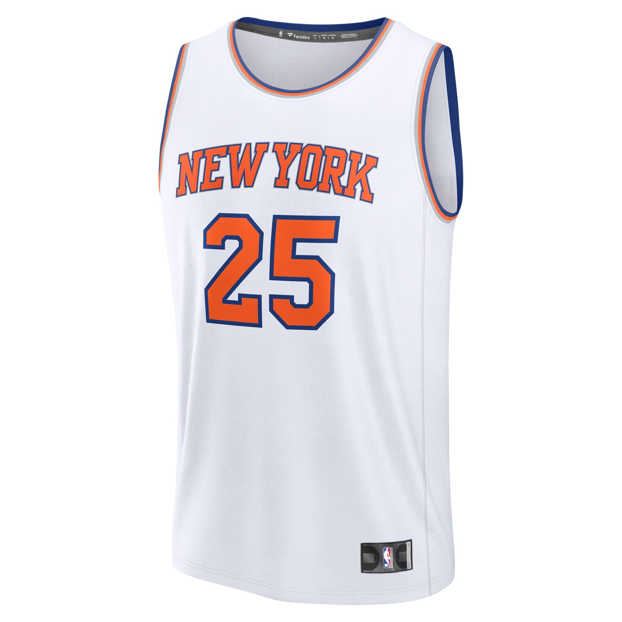 Mikal Bridges New York Knicks Fanatics Fast Break Replica Player Jersey – Association Edition – White Clowdercats