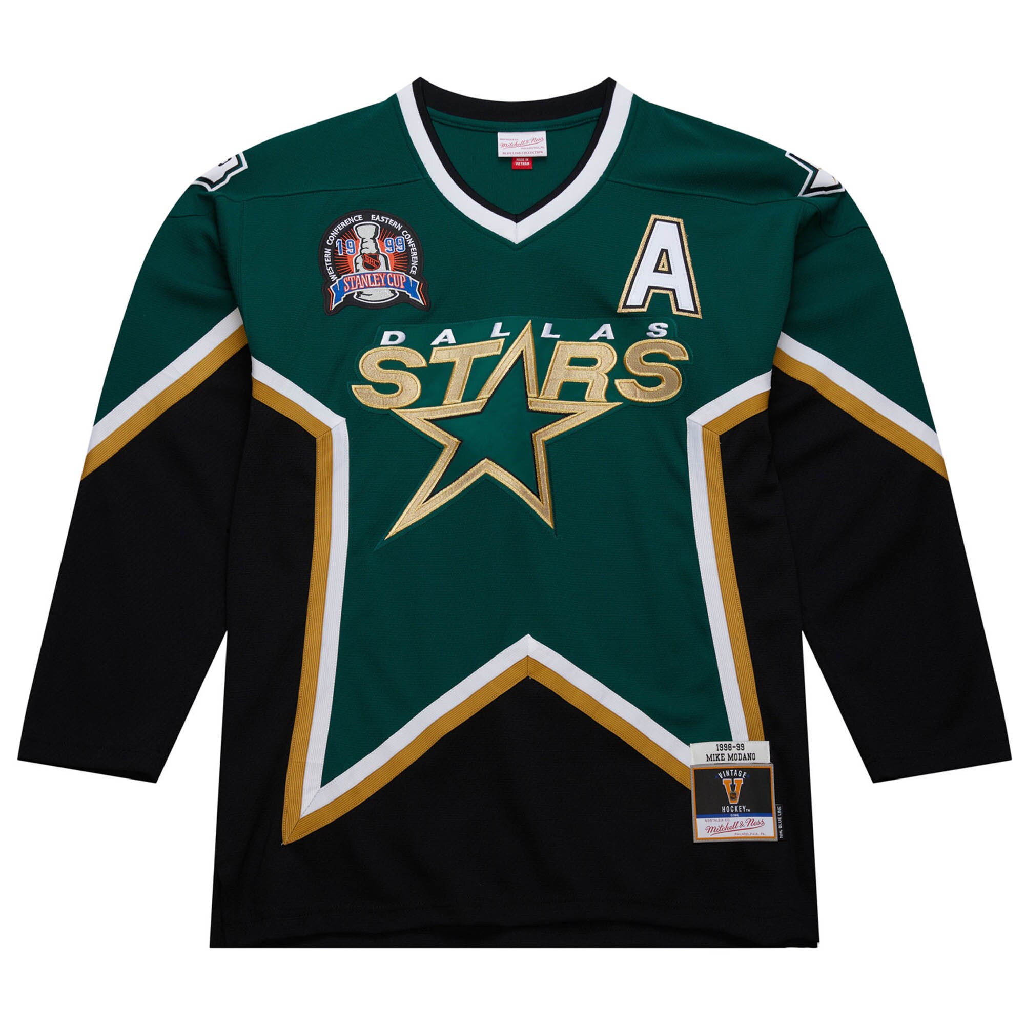 Mike Modano Dallas Stars Alternate Captain 1998-99 Stanley Cup Power Play Jersey – Green Clowdercats