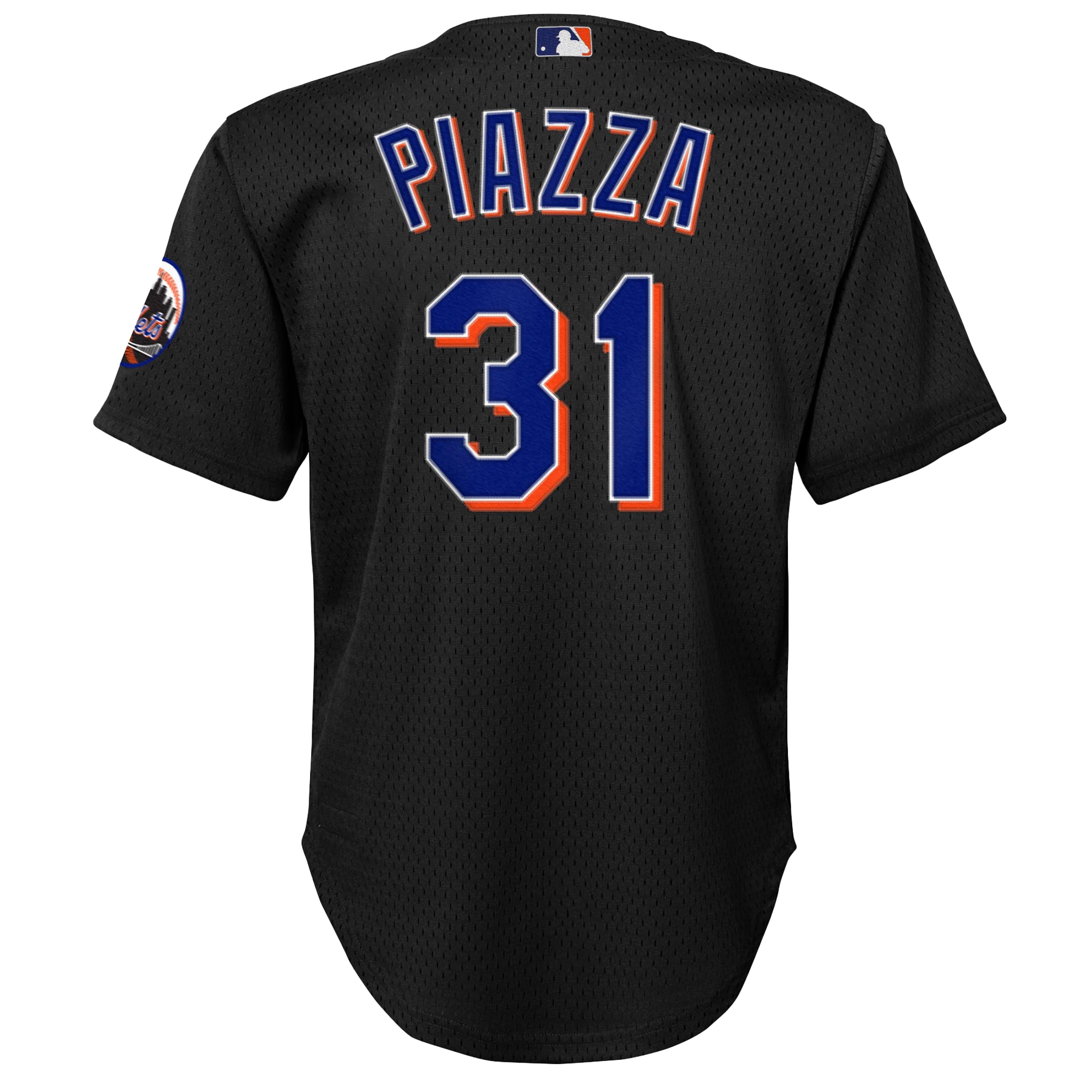 Mike Piazza New York Mets Mitchell & Ness Toddler Cooperstown Collection Mesh Batting Practice Jersey – Black