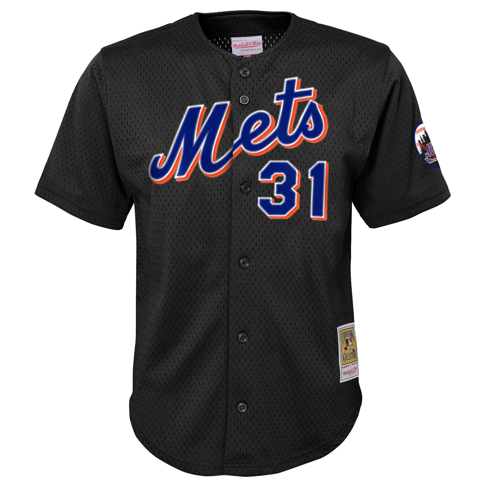 Mike Piazza New York Mets Mitchell & Ness Toddler Cooperstown Collection Mesh Batting Practice Jersey – Black