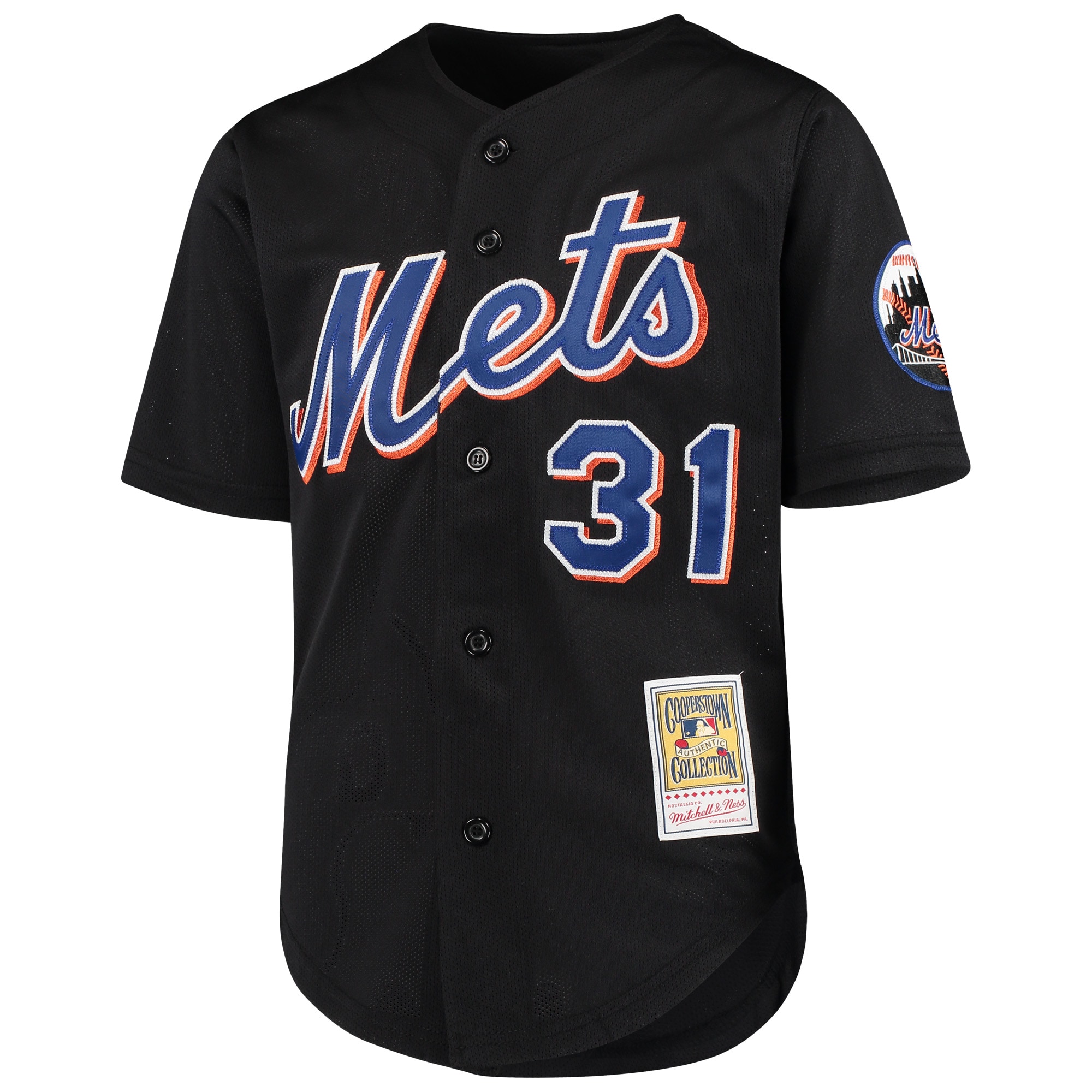 Mike Piazza New York Mets Mitchell & Ness Youth Cooperstown Collection Mesh Batting Practice Jersey – Black