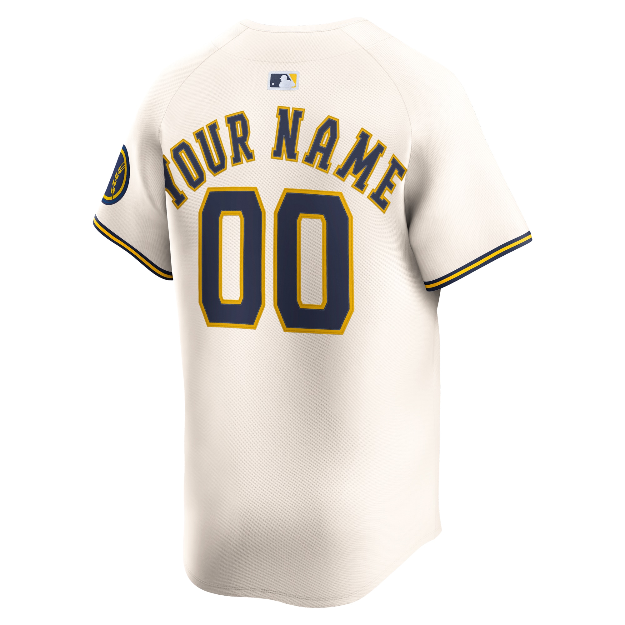Milwaukee Brewers Nike Home Limited Custom Jersey – Cream