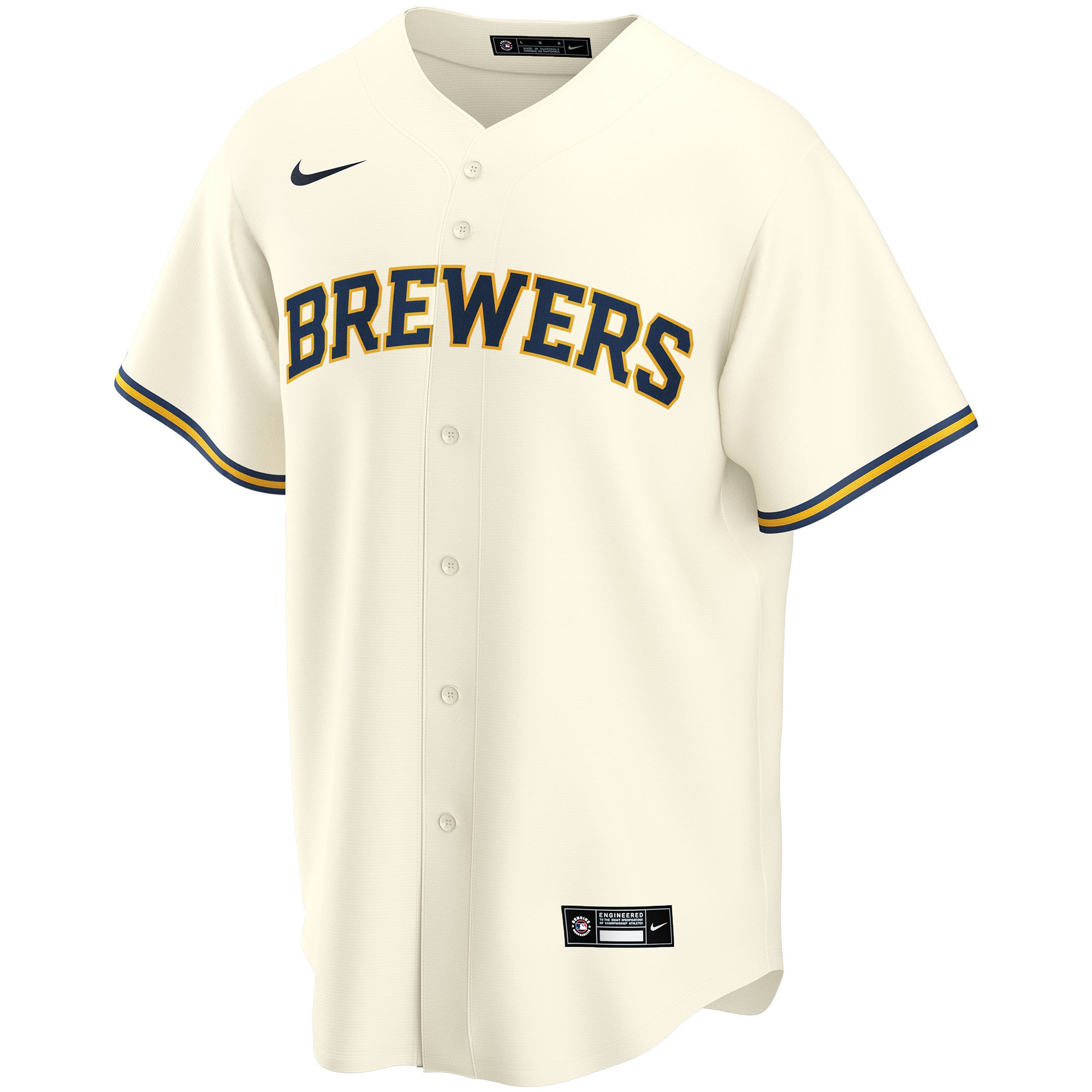 Milwaukee Brewers Nike Home Replica Custom Jersey – Cream