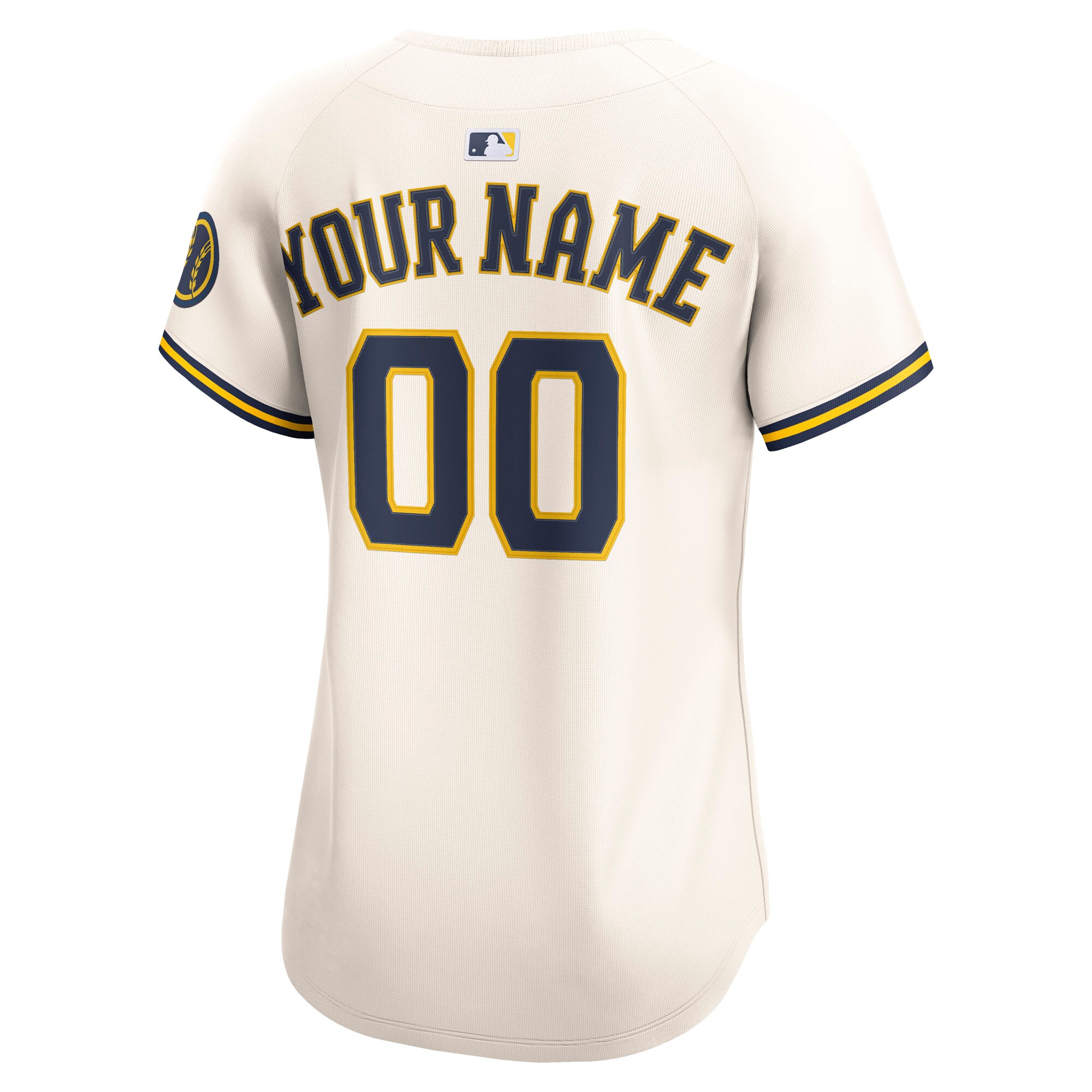 Milwaukee Brewers Nike Women’s Home Limited Custom Jersey – Cream