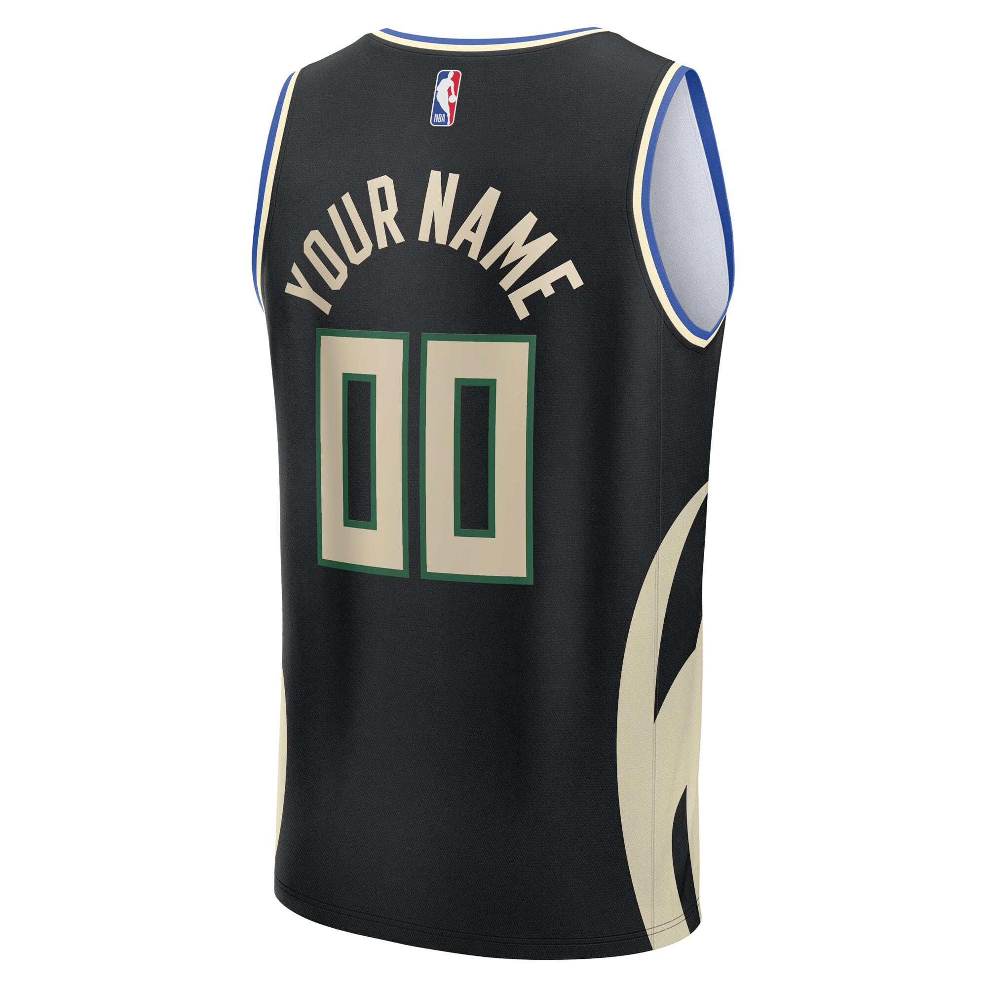 Milwaukee Bucks Fanatics Youth Fast Break Custom Replica Jersey – Black – Statement Edition Clowdercats