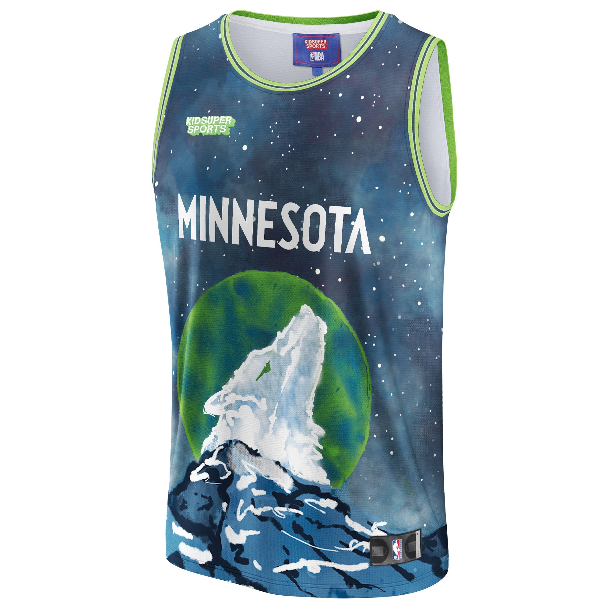 Minnesota Timberwolves NBA & KidSuper Studios by Fanatics Unisex Hometown Jersey – Blue Clowdercats