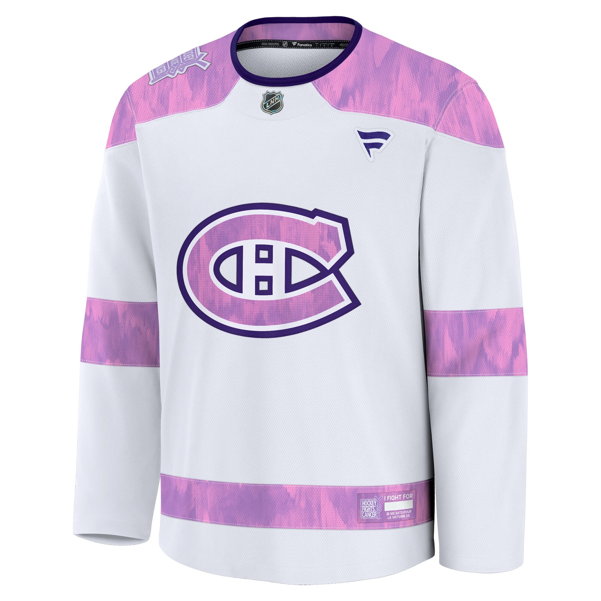 Montreal Canadiens Fanatics Hockey Fights Cancer Practice Jersey – White Clowdercats