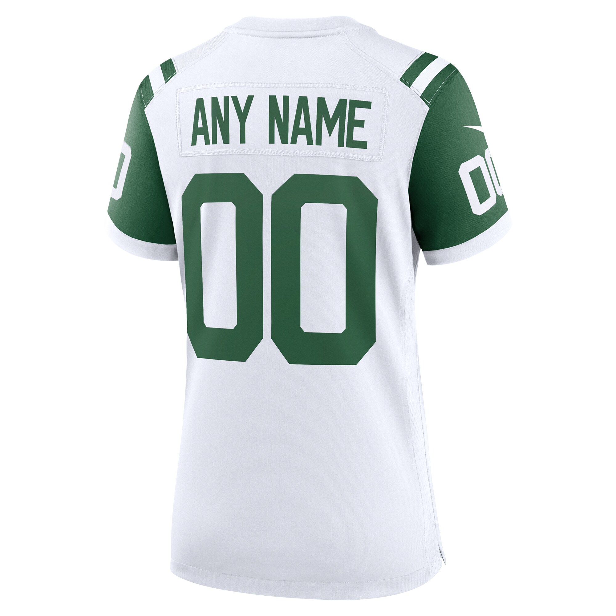 New York Jets Nike Women’s Classic Alternate Custom Replica Jersey – White Clowdercats