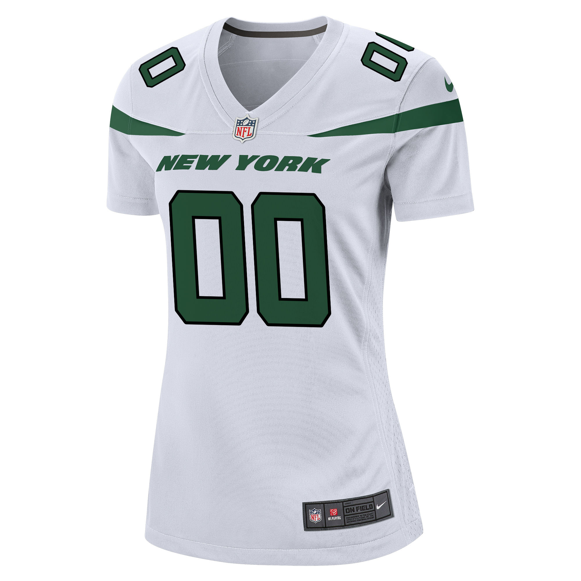 New York Jets Nike Women’s Custom Game Jersey – White Clowdercats