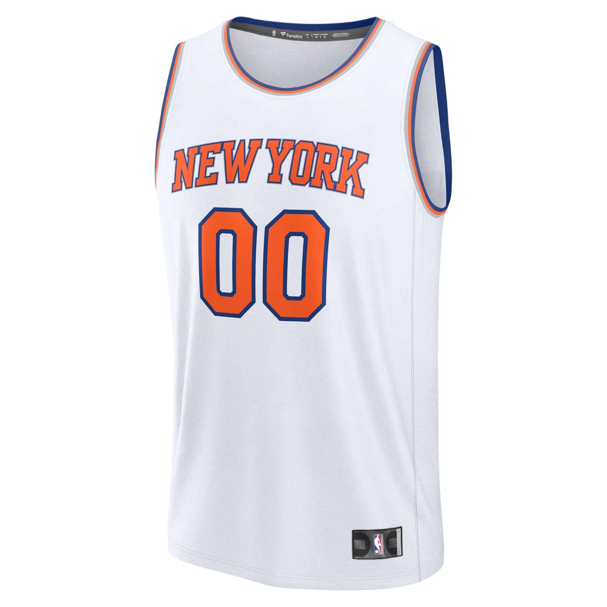 New York Knicks Fanatics Youth Fast Break Custom Jersey – Association Edition – White Clowdercats