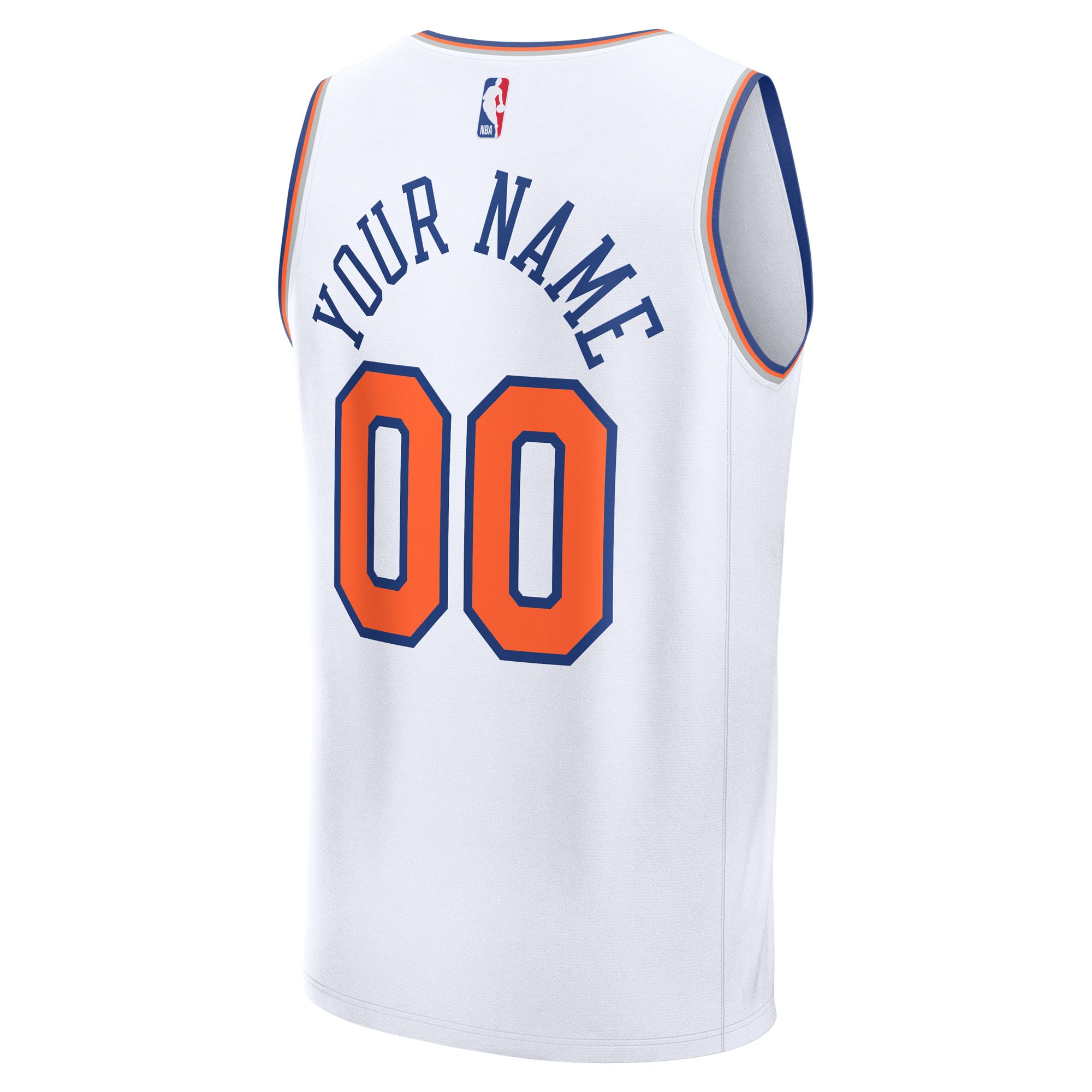 New York Knicks Fanatics Youth Fast Break Custom Jersey – Association Edition – White Clowdercats