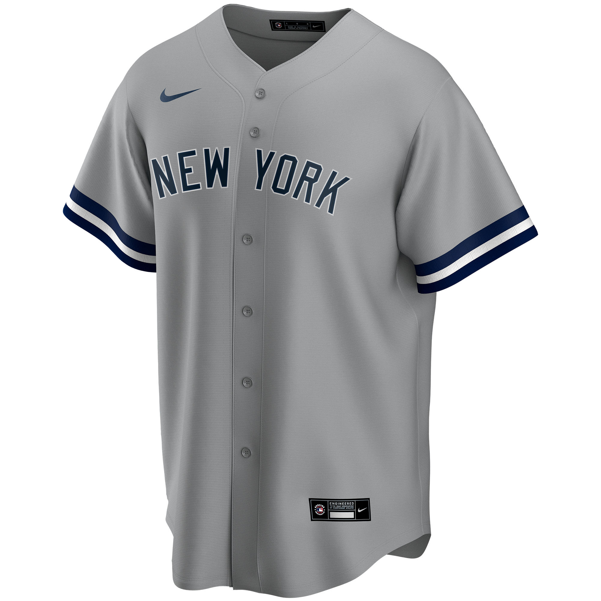 New York Yankees Nike Road Replica Custom Jersey – Gray