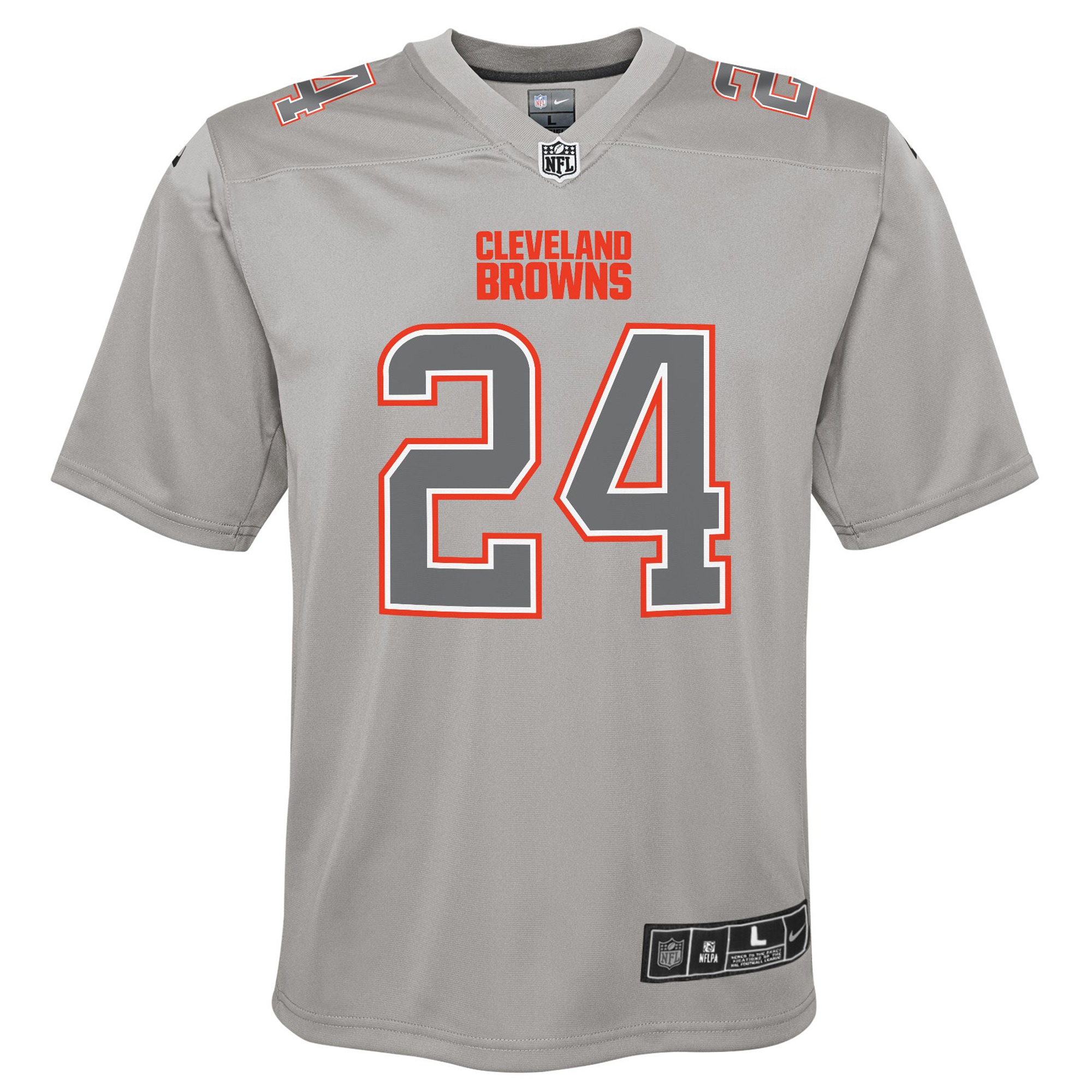 Nick Chubb Cleveland Browns Nike Youth Atmosphere Game Jersey – Gray Clowdercats