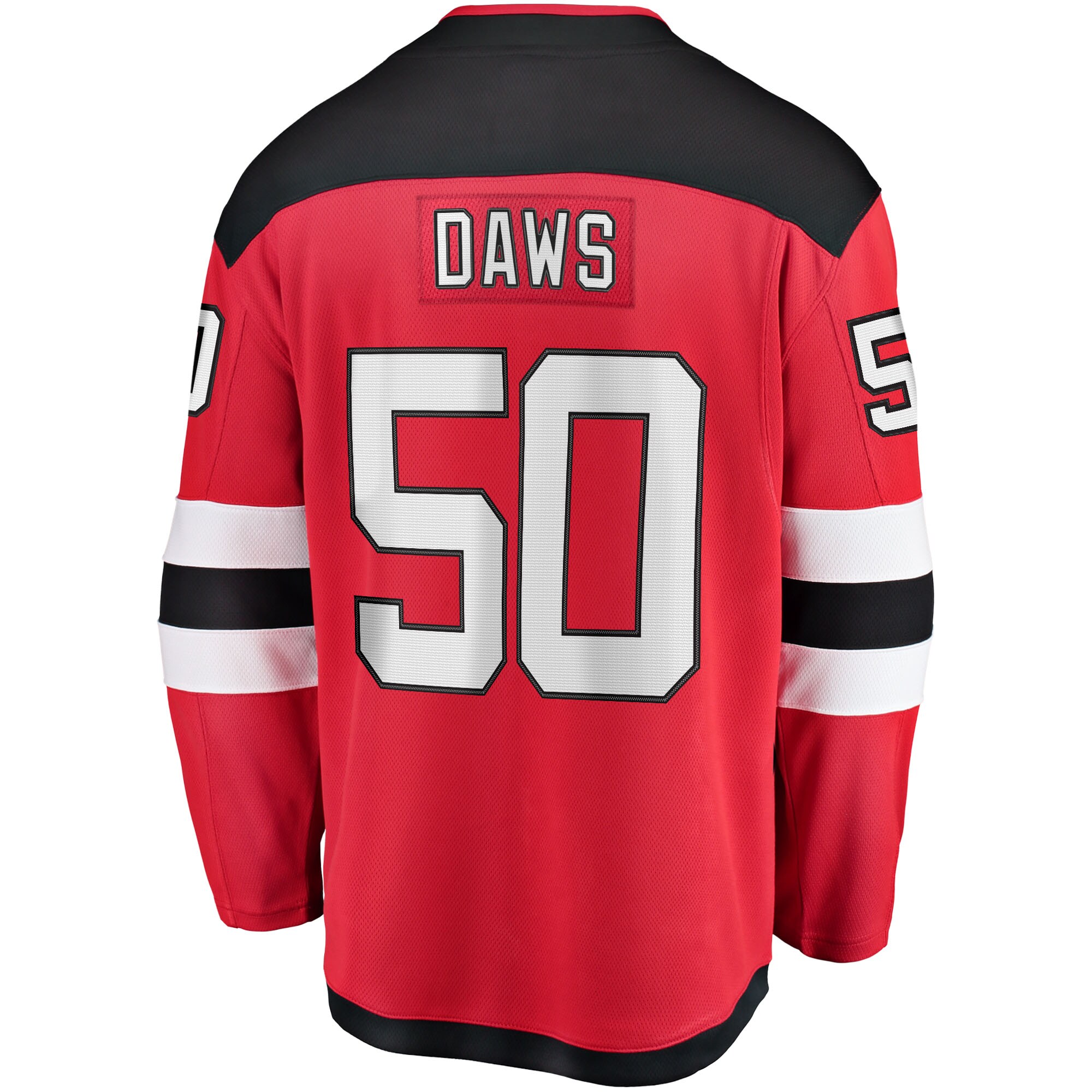 Nico Daws New Jersey Devils Fanatics Home Breakaway Player Jersey – Red Clowdercats
