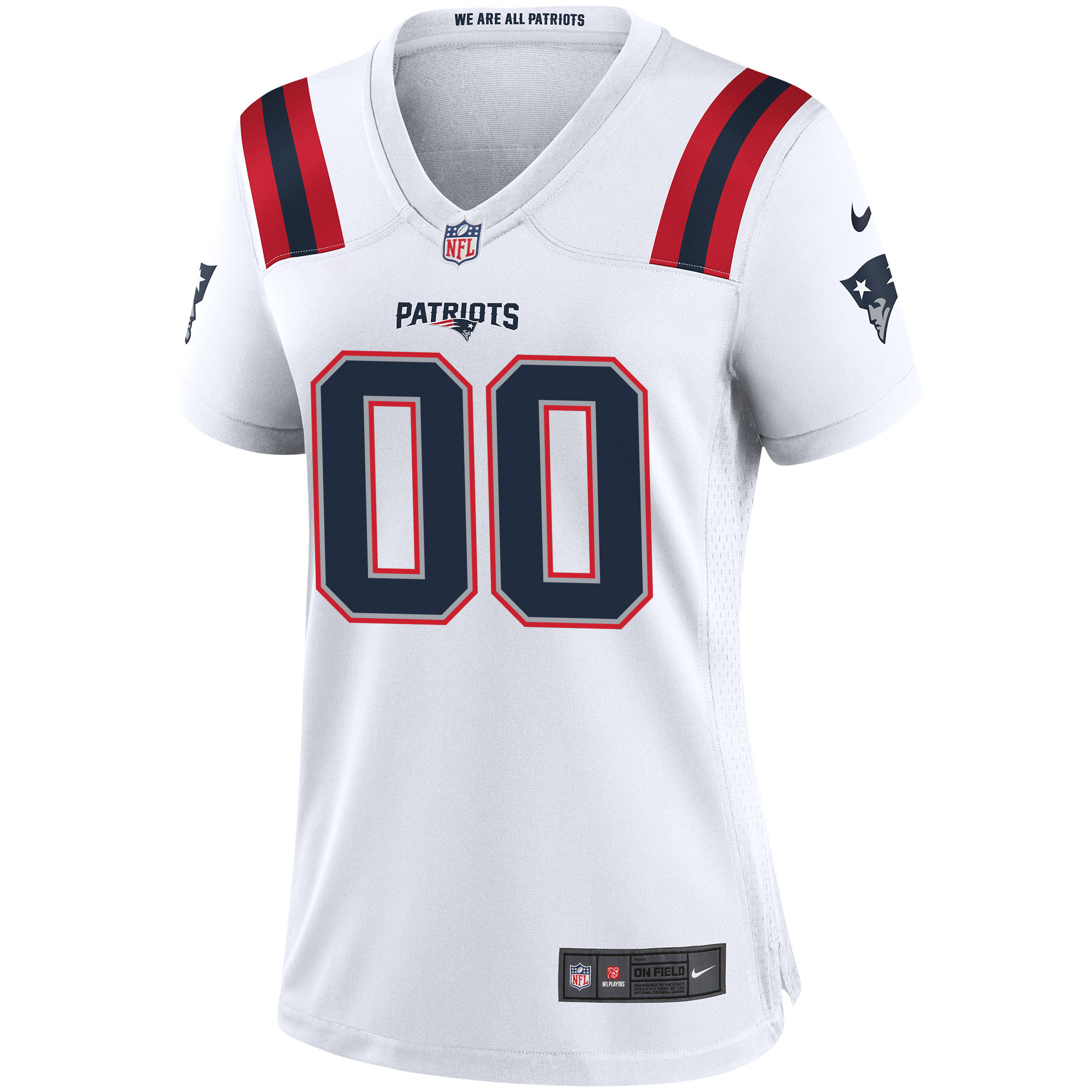 Nike New England Patriots Women’s Custom Game Jersey – White Clowdercats