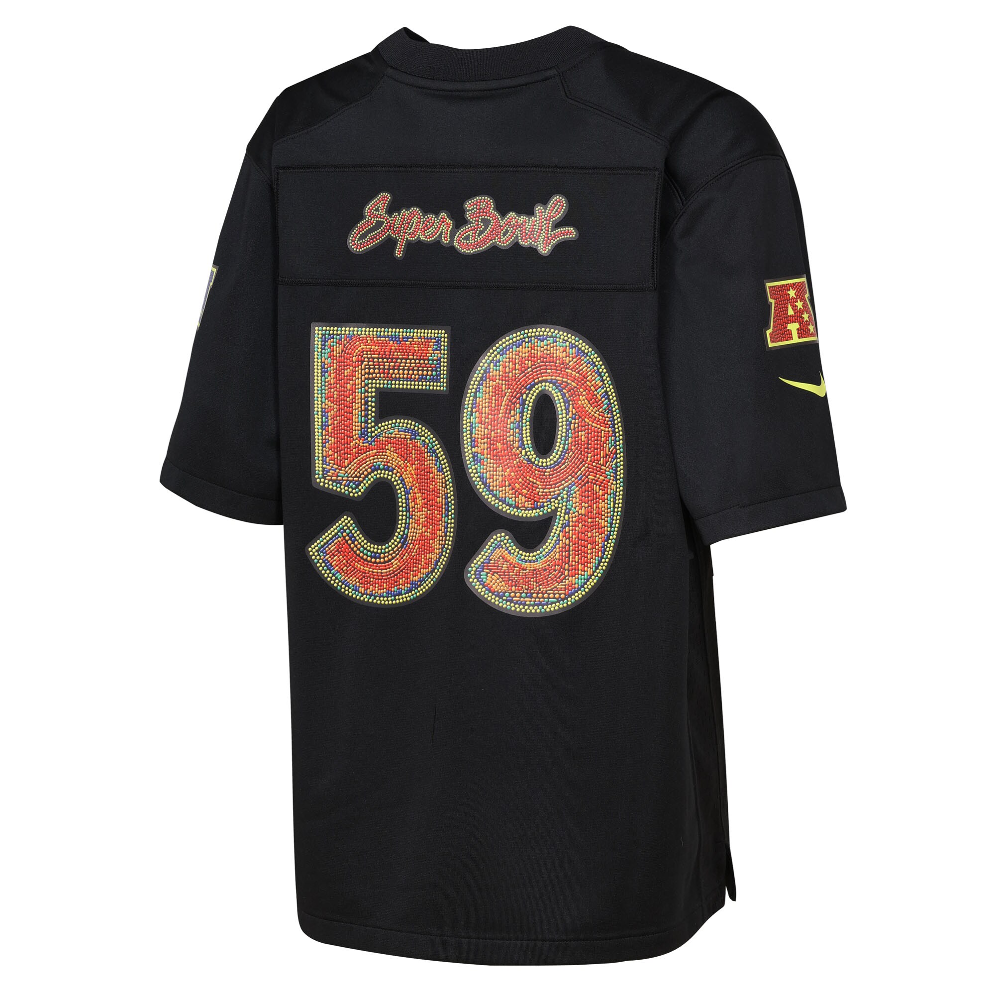 Nike Youth Super Bowl LIX Game Jersey – Black Clowdercats