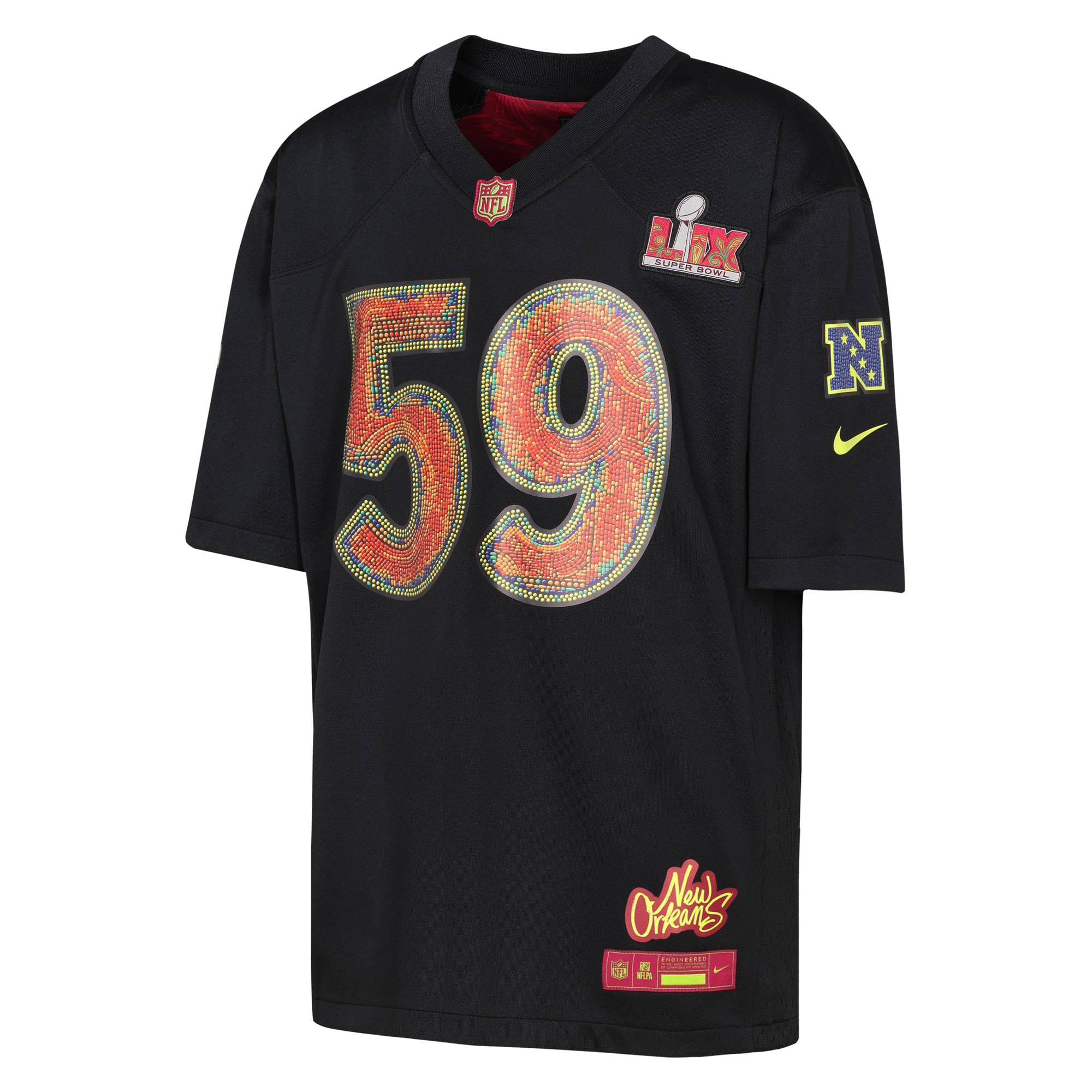 Nike Youth Super Bowl LIX Game Jersey – Black Clowdercats