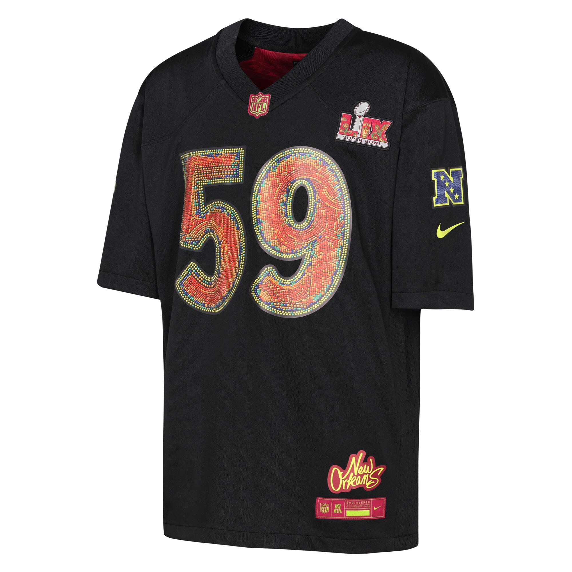 Nike Youth Super Bowl LIX Game Jersey – Black Clowdercats
