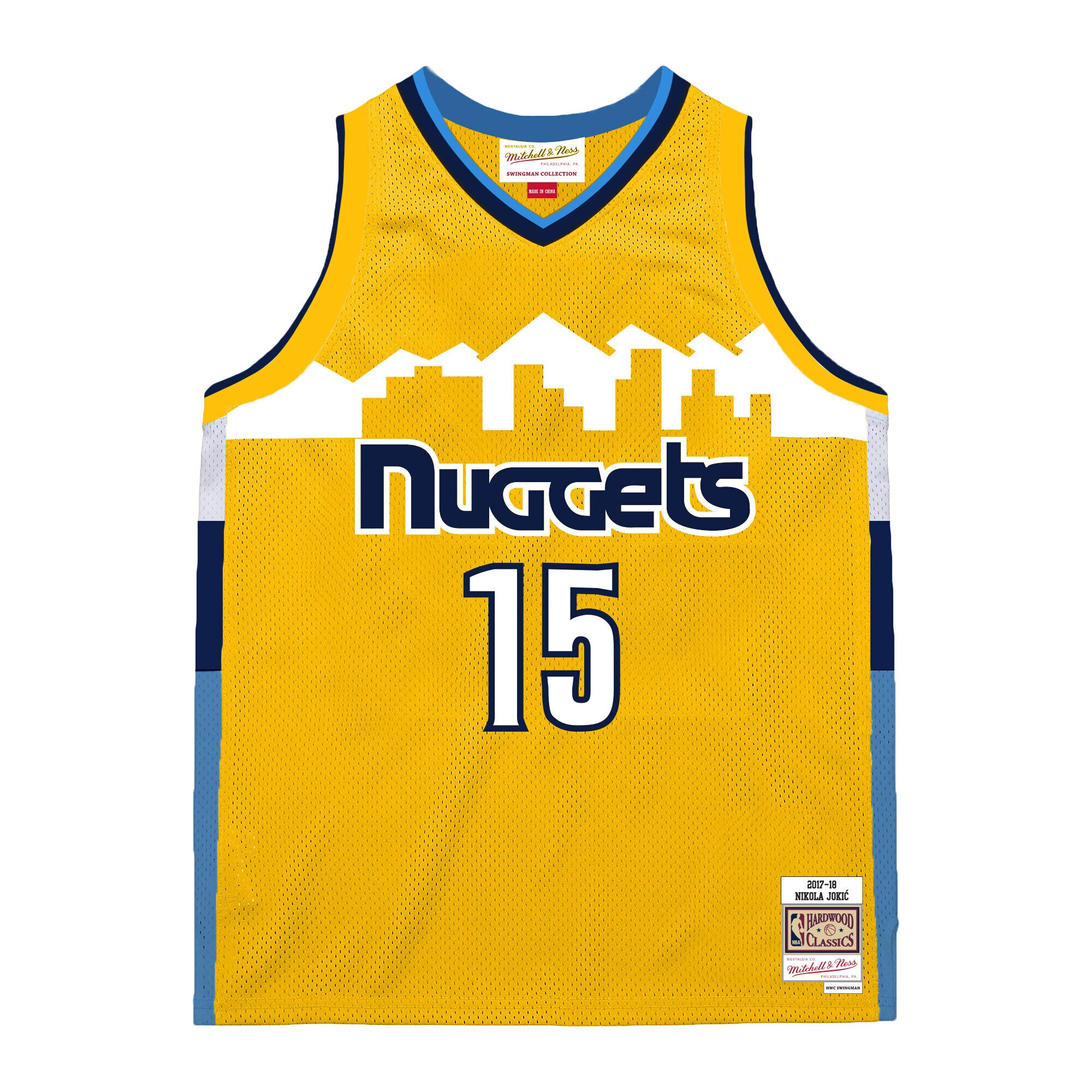 Nikola Jokic Denver Nuggets Mitchell & Ness 2017-18 Swingman Jersey – Yellow Clowdercats