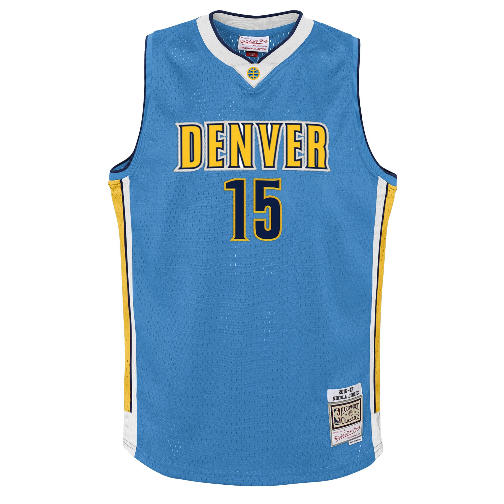 Nikola Jokic Denver Nuggets Mitchell & Ness Youth 2016/17 Hardwood Classics Swingman Jersey – Light Blue Clowdercats